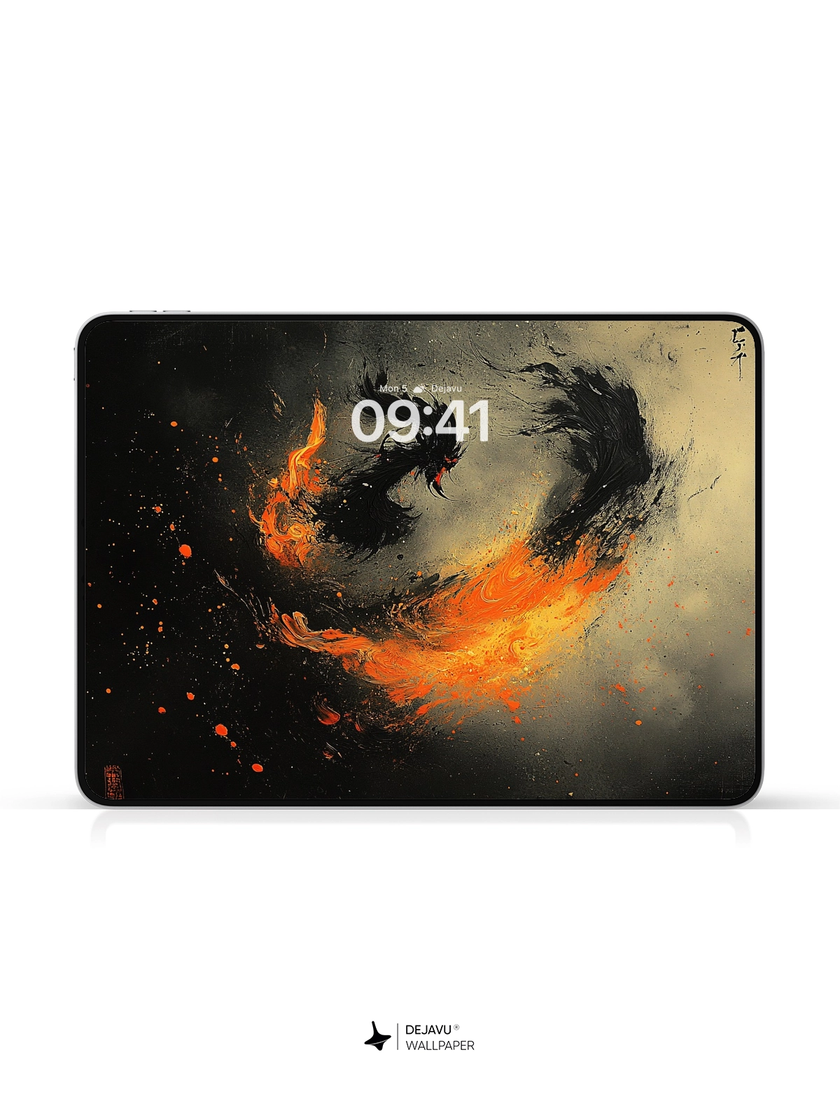 8K Abstract Flame Dragon Painting