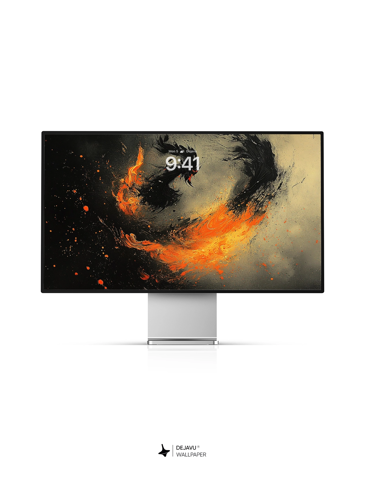 8K Abstract Flame Dragon Painting