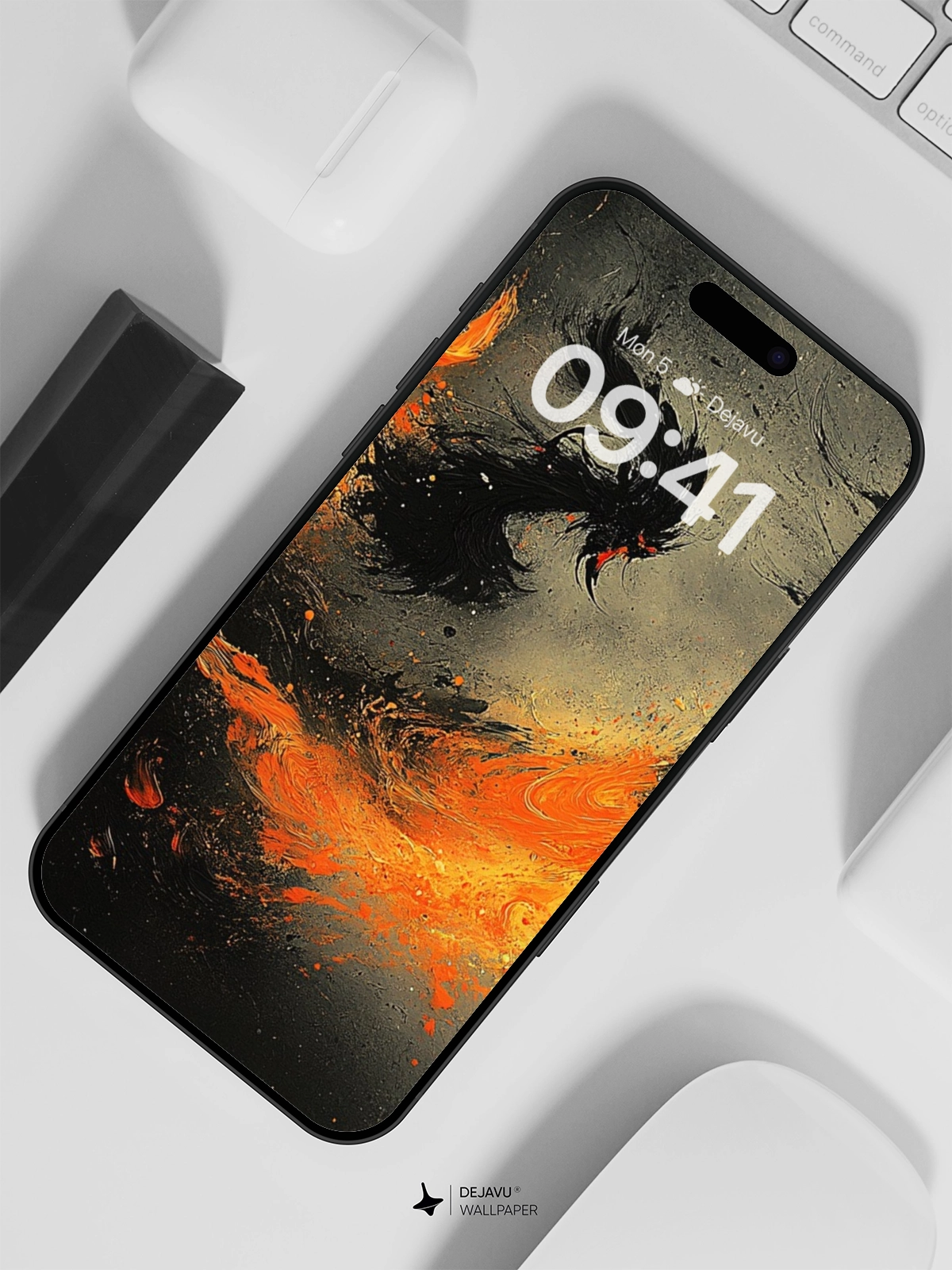 8K Abstract Flame Dragon Painting