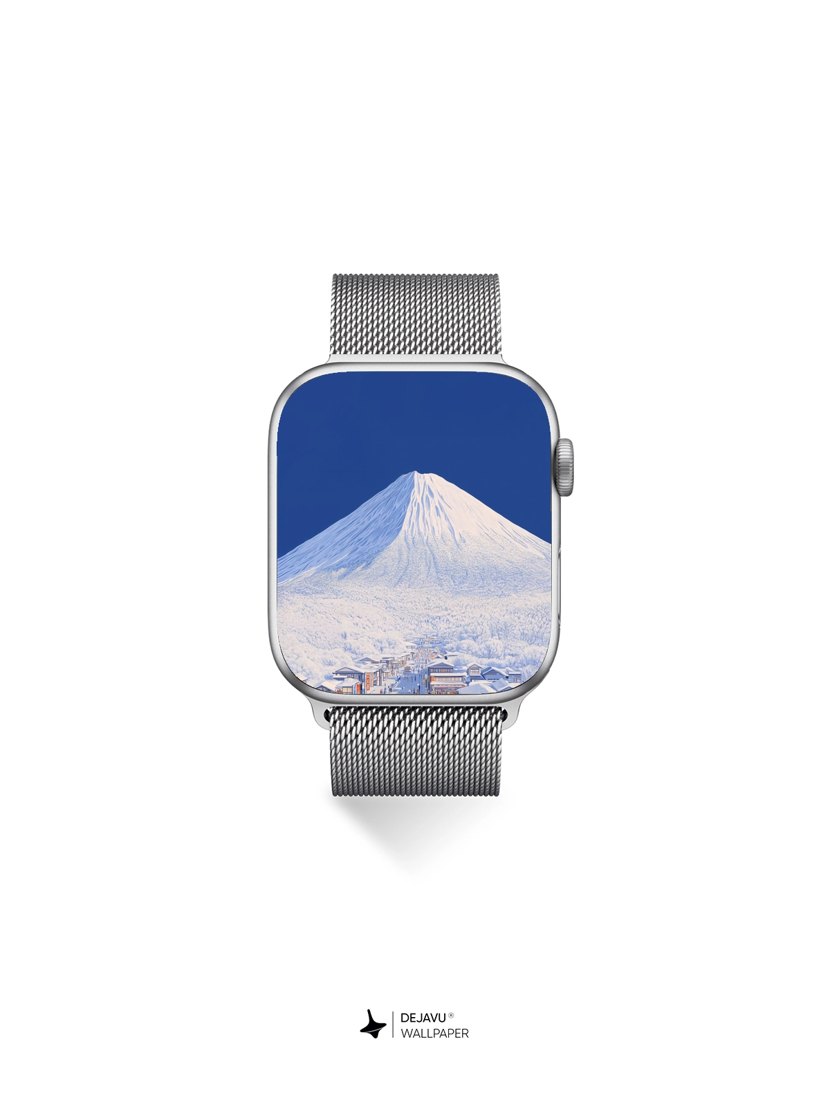 8K Minimal Aesthetic Illustration of Snowy Mountain Village