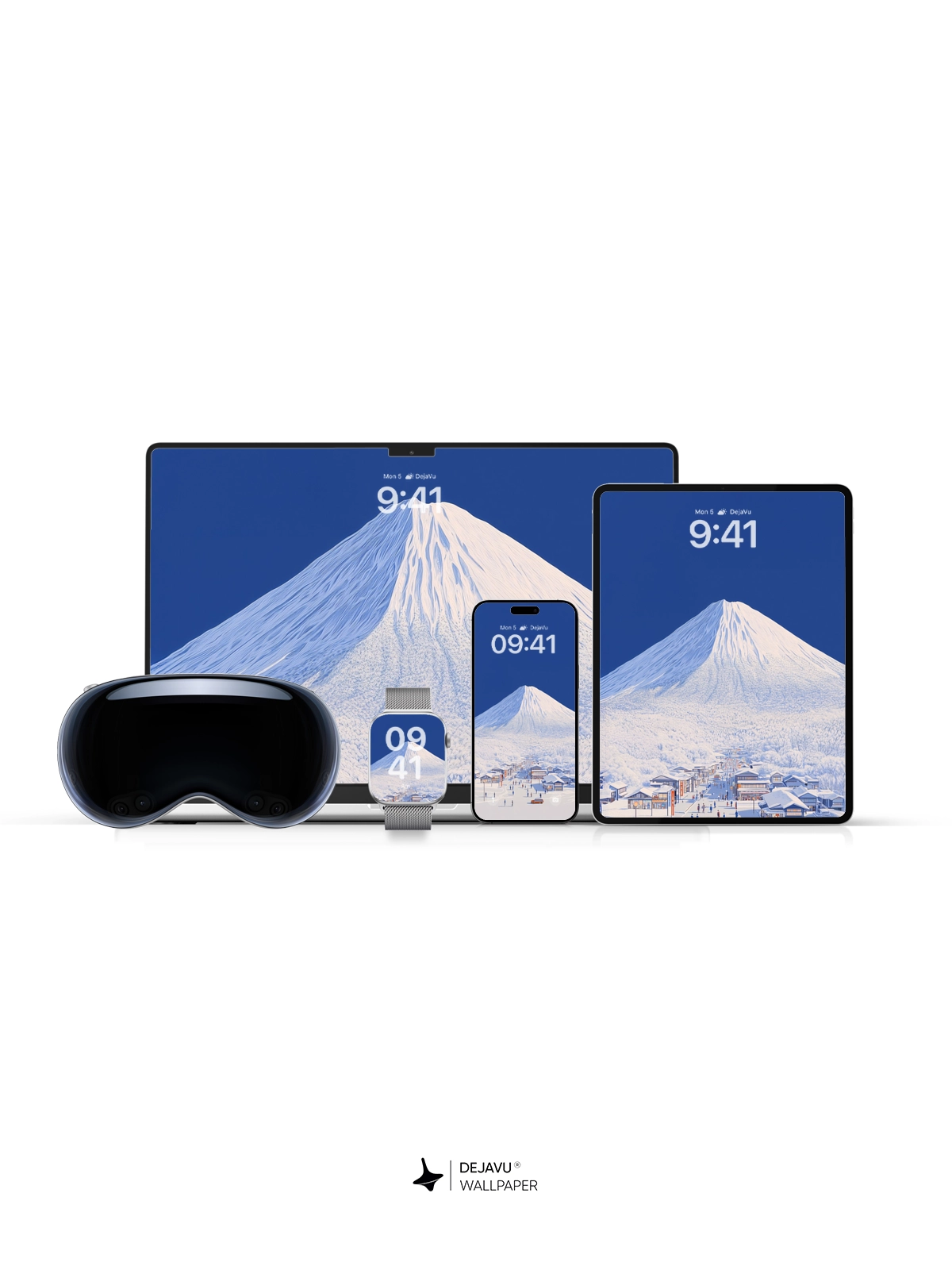 8K Minimal Aesthetic Illustration of Snowy Mountain Village