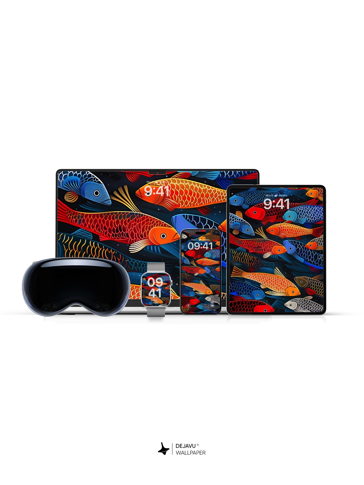 8K Abstract Fish Illustration Wallpaper