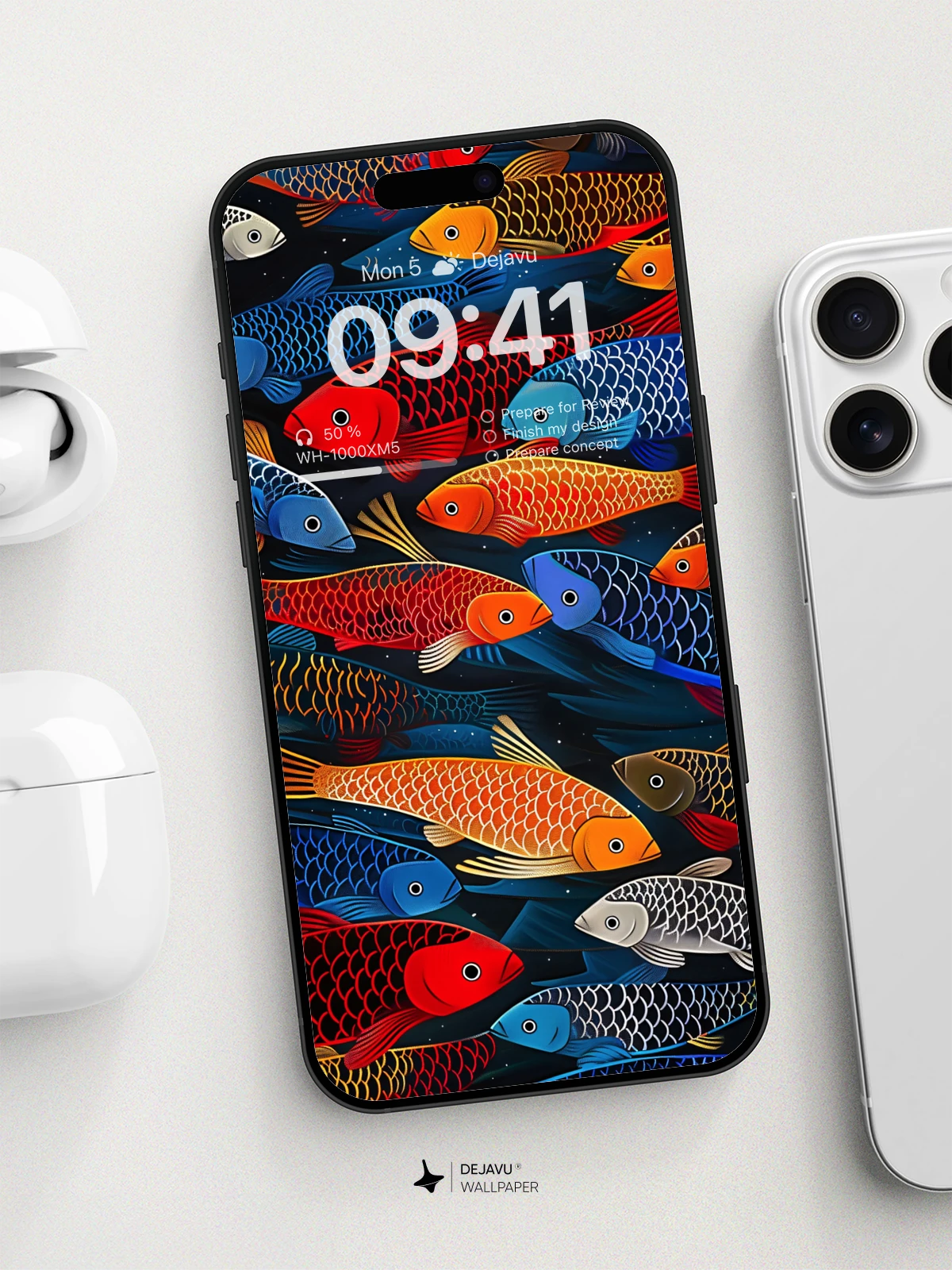 8K Abstract Fish Illustration Wallpaper