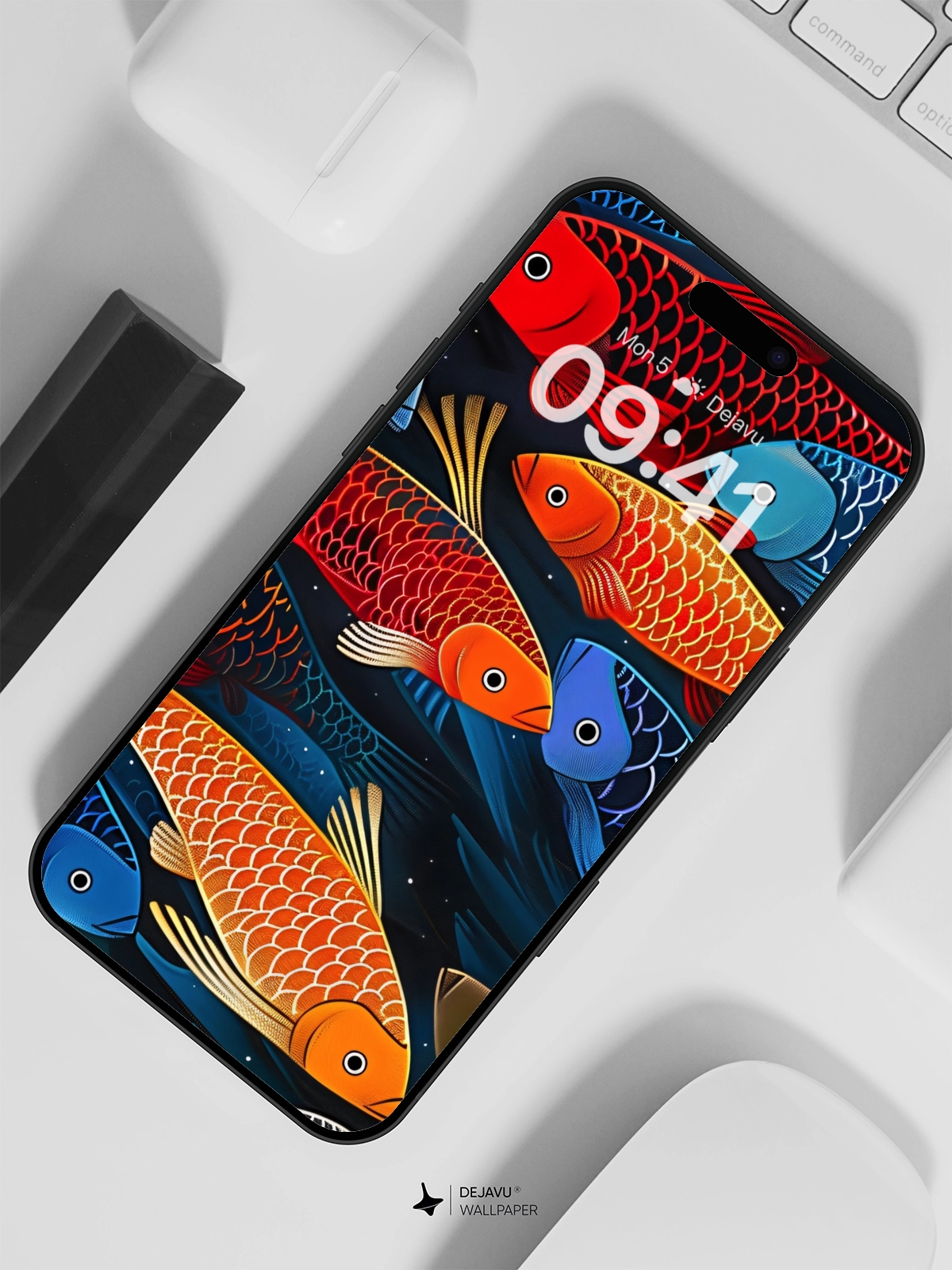 8K Abstract Fish Illustration Wallpaper