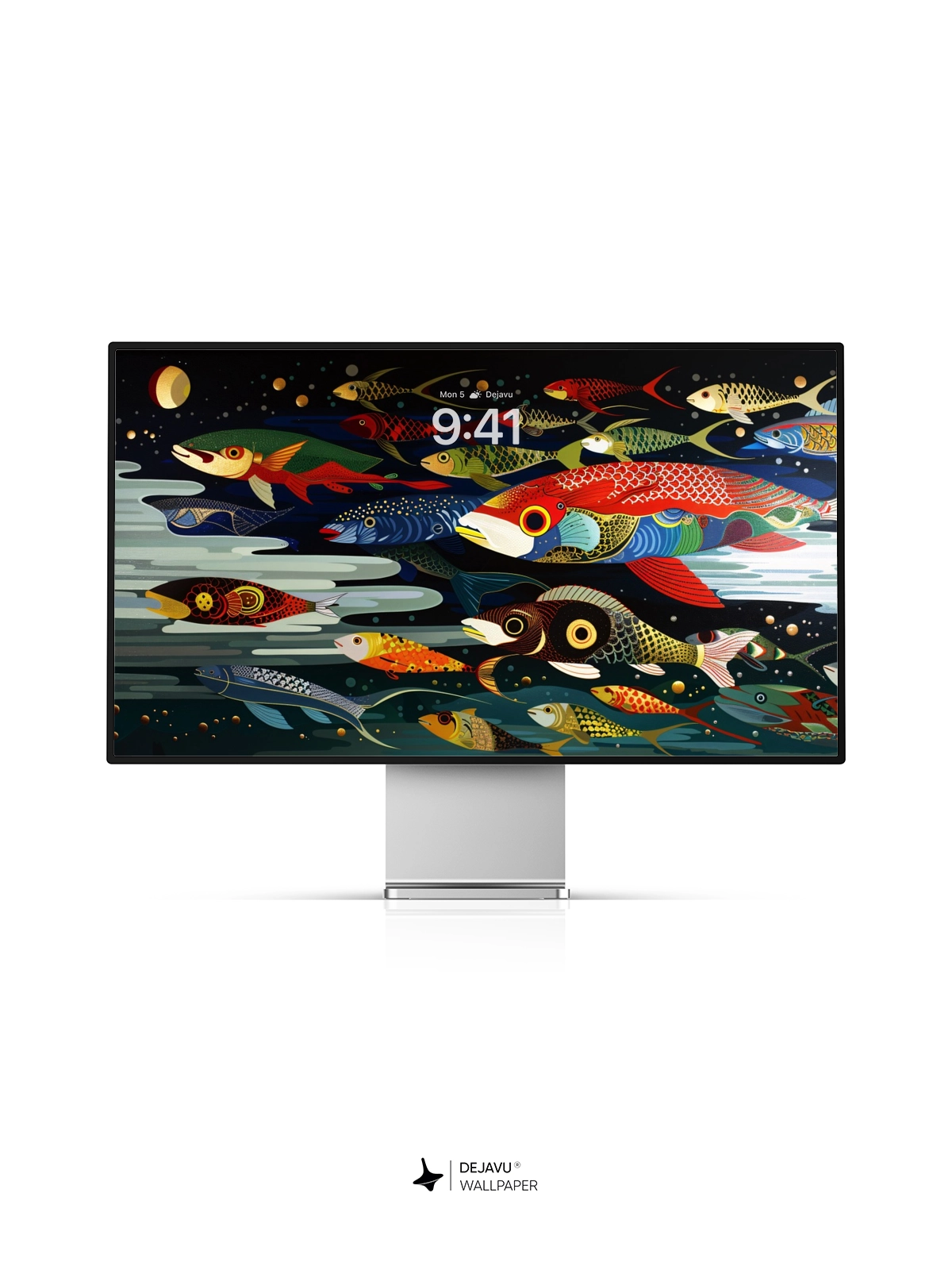 8K Abstract Fish Illustration: Aesthetic and Colorful Wallpaper