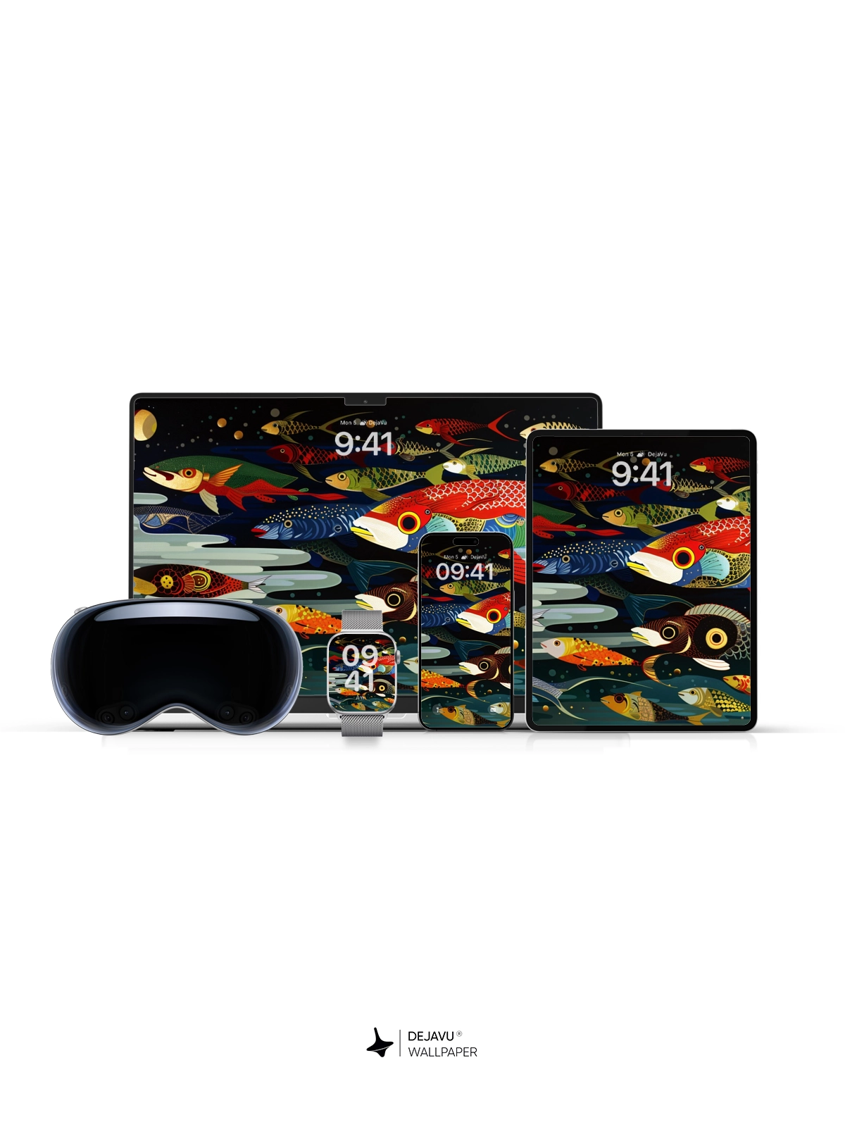8K Abstract Fish Illustration: Aesthetic and Colorful Wallpaper