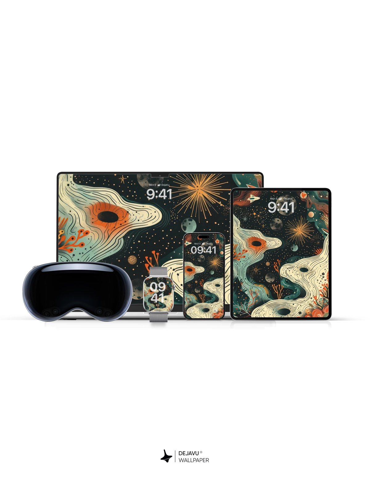 8K Abstract Cosmic Illustration: Aesthetic Space Exploration Wallpaper