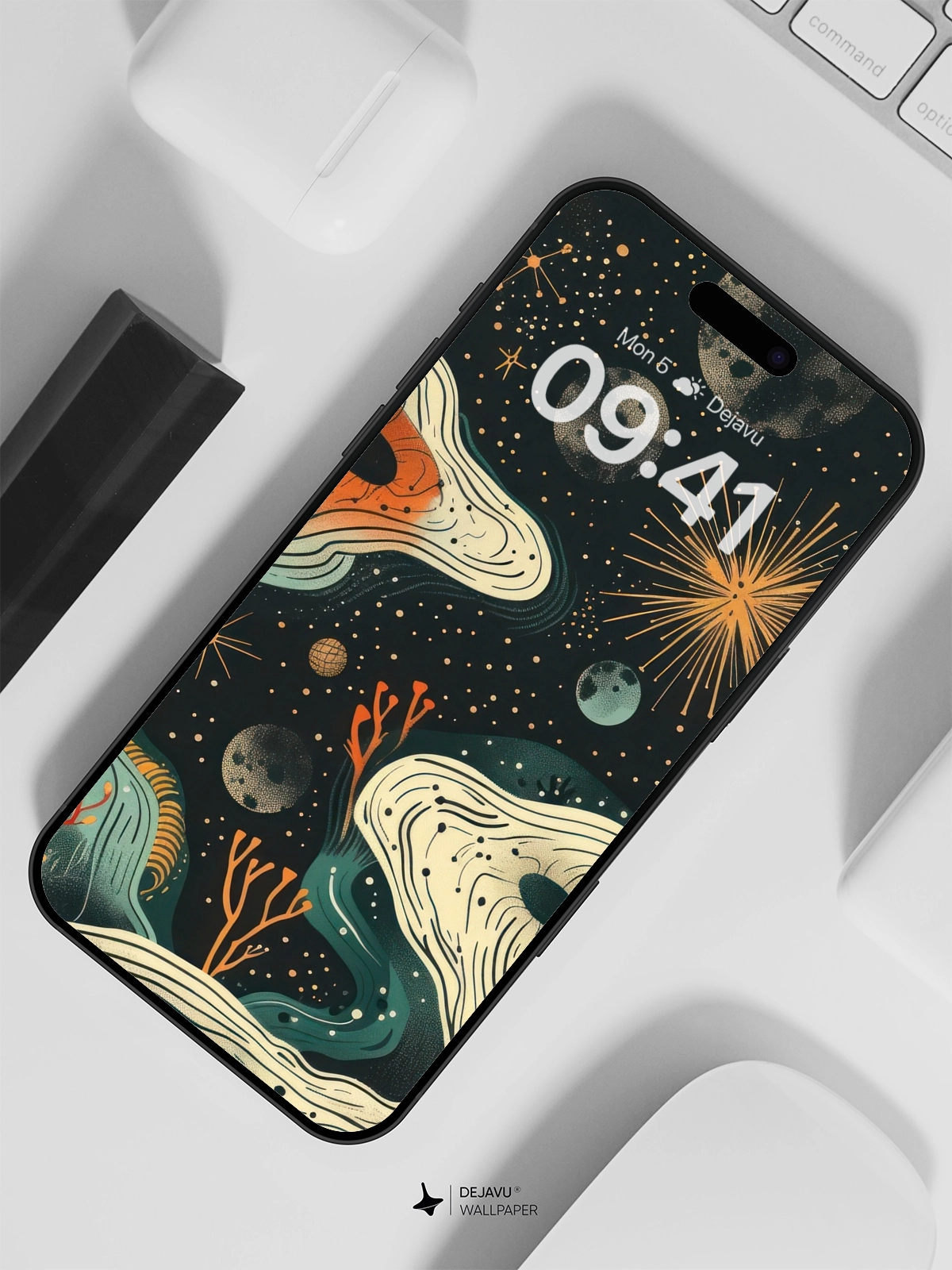 8K Abstract Cosmic Illustration: Aesthetic Space Exploration Wallpaper