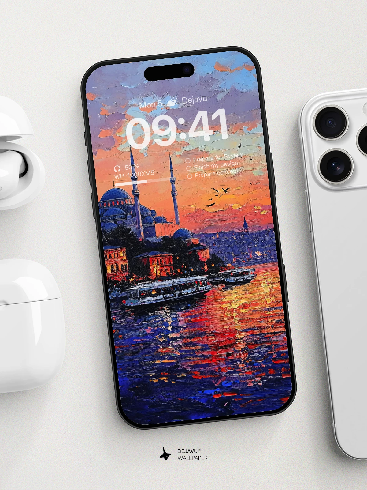 8K Aesthetic Painting of Istanbul Sunset