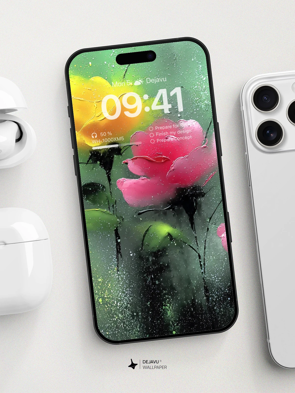 Vibrant Floral Spray Art Wallpaper 8K