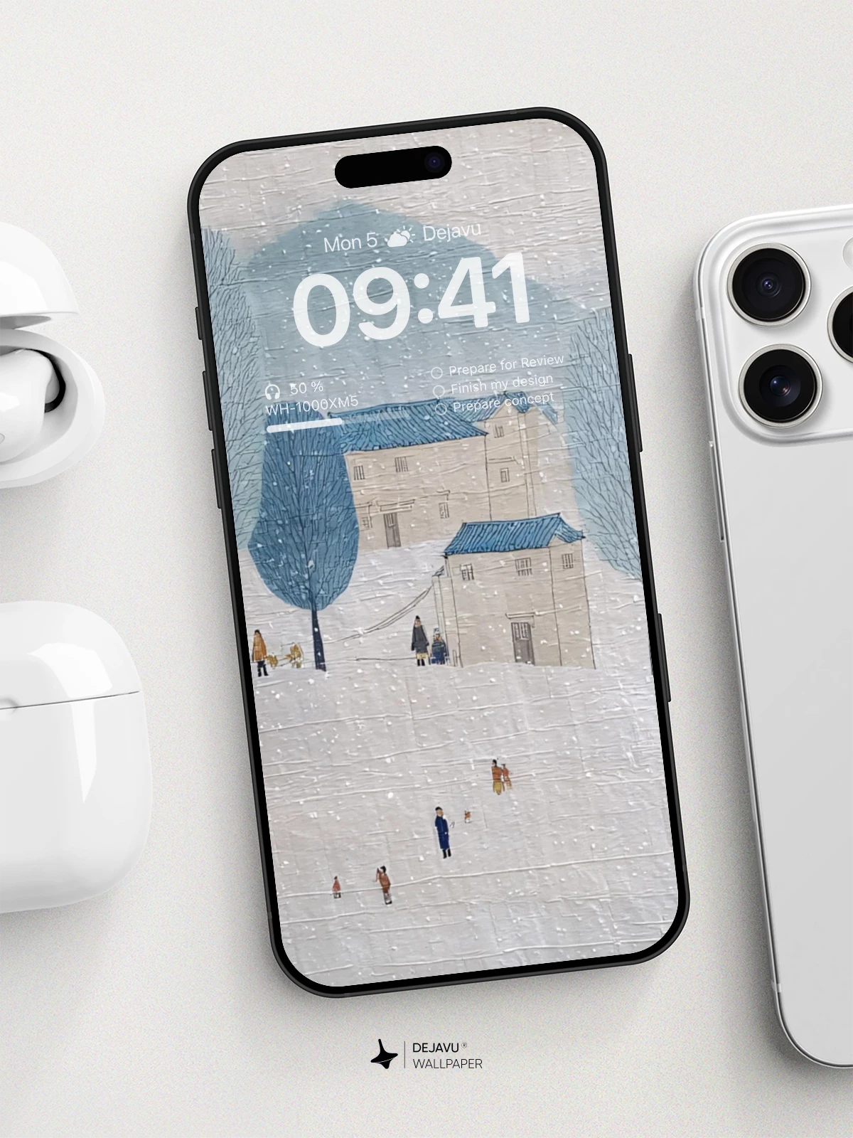 Winter Village Serenity Wallpaper 8K For iPhone