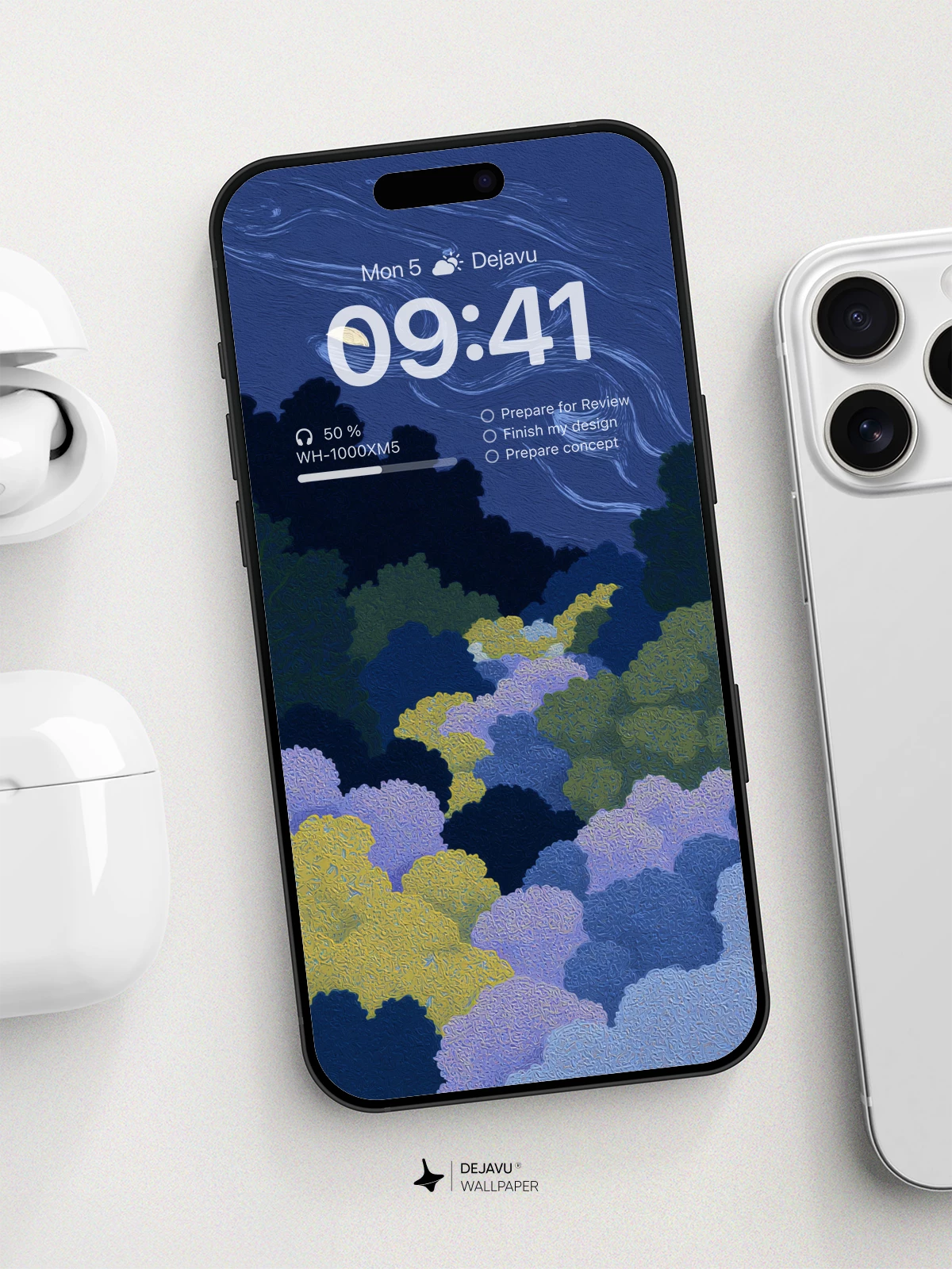 Surreal Moonlit Forest Wallpaper 8K for iPhone