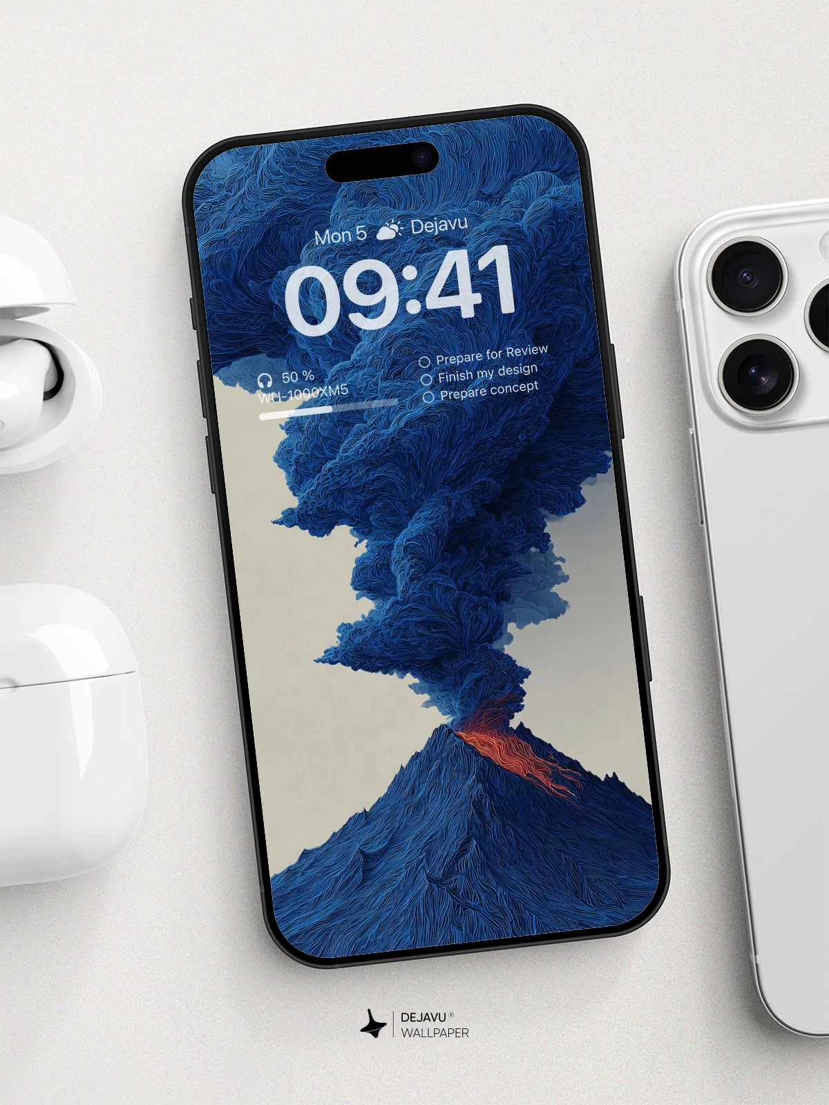 Surreal Volcanic Eruption Wallpaper 8K for iPhone