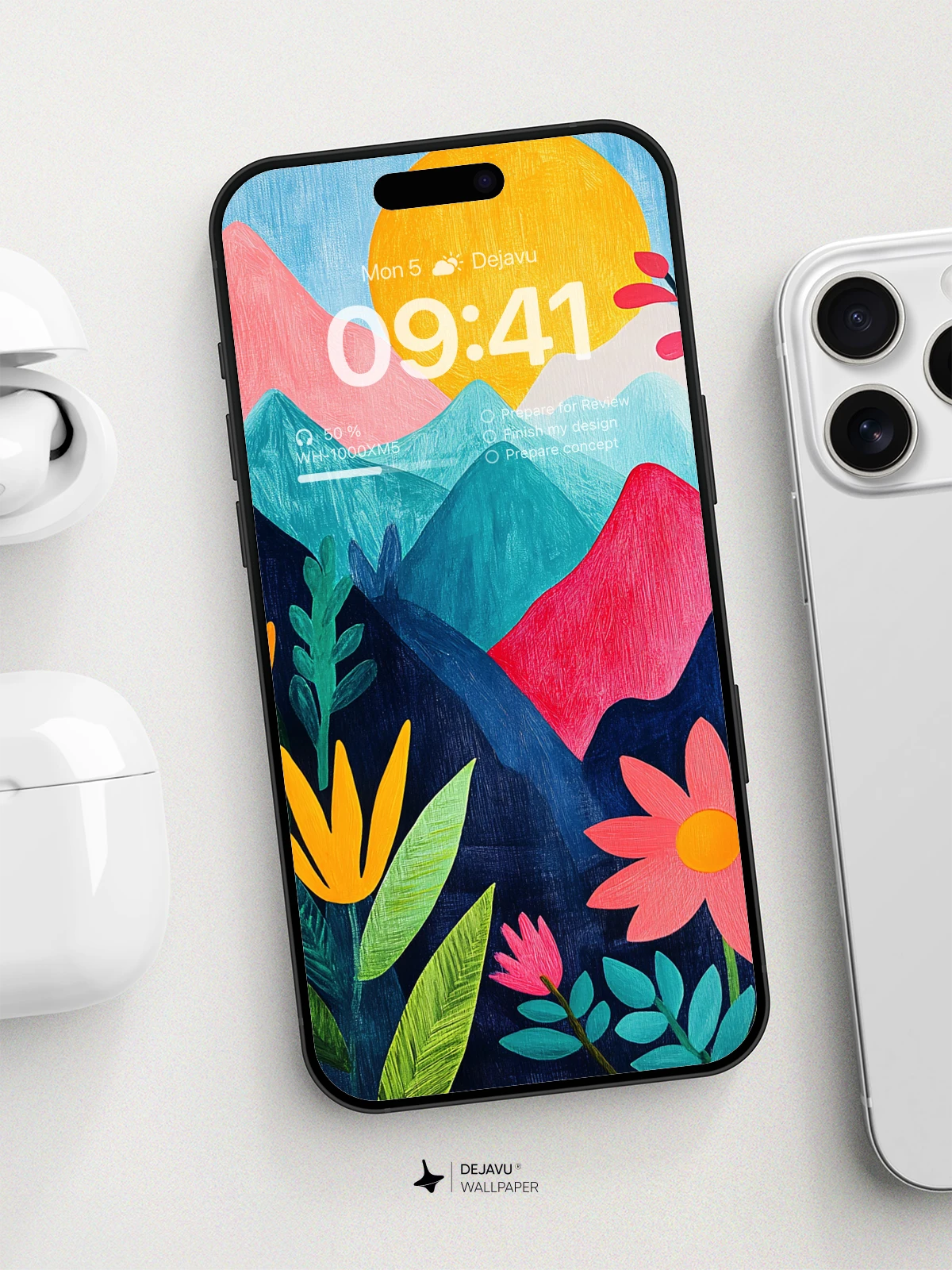 Vibrant Mountain Landscape Wallpaper 8K for iPhone