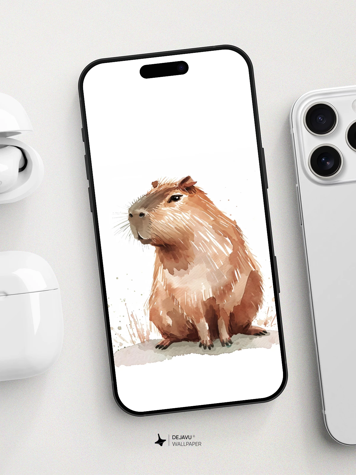 Watercolor Capybara Wallpaper 8K For Phone