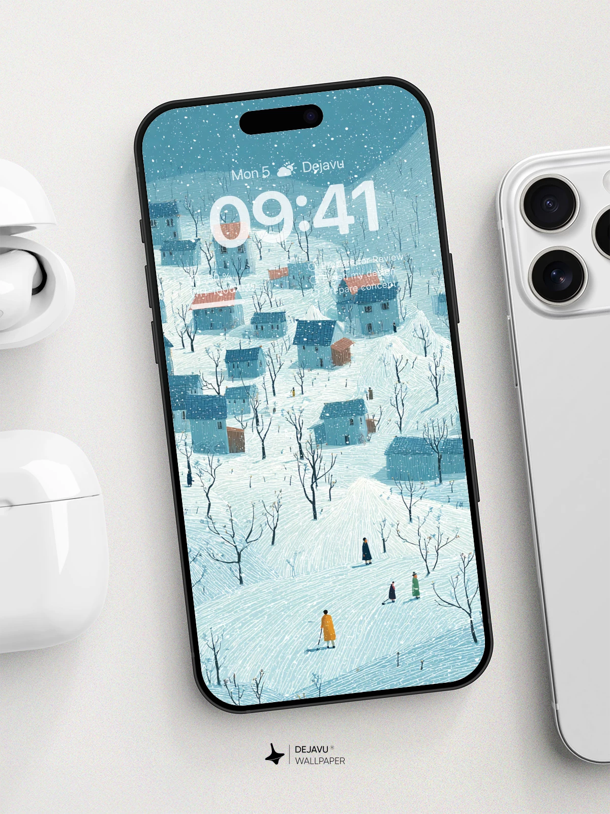 Winter Village Serenity Wallpaper 8K For Phone