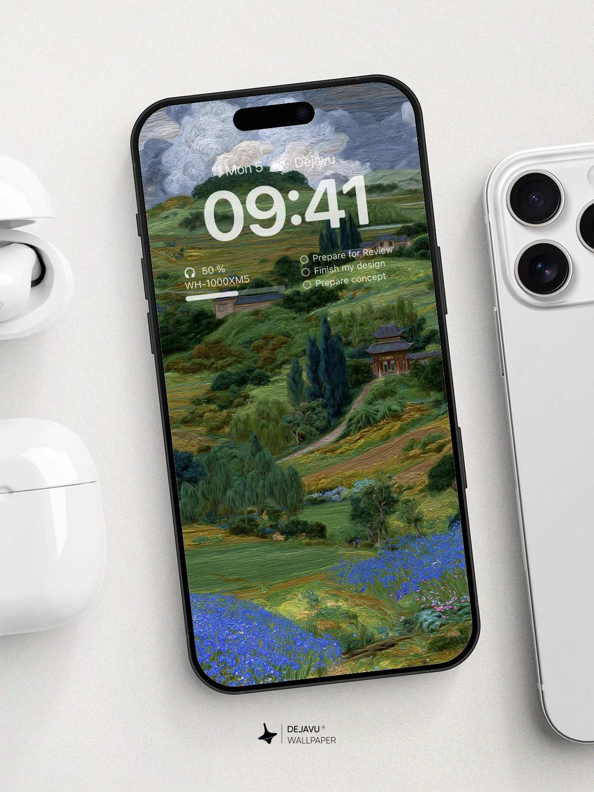 Van Gogh Inspired Hillside Serenity Wallpaper 8K For Phone