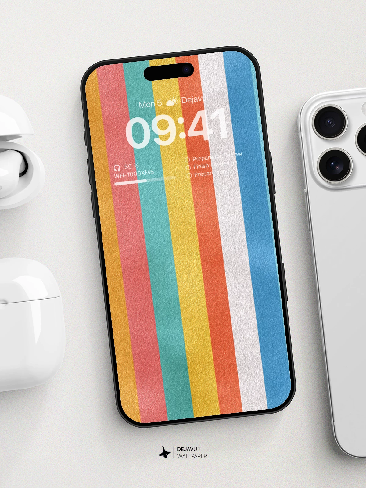 Vibrant Pastel Stripes Wallpaper 8K For Phone