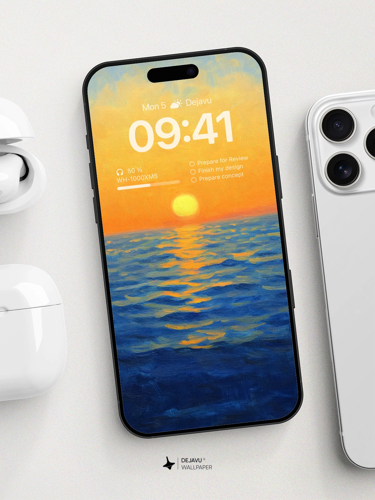 8K Minimal Aesthetic Sunset Painting Wallpaper