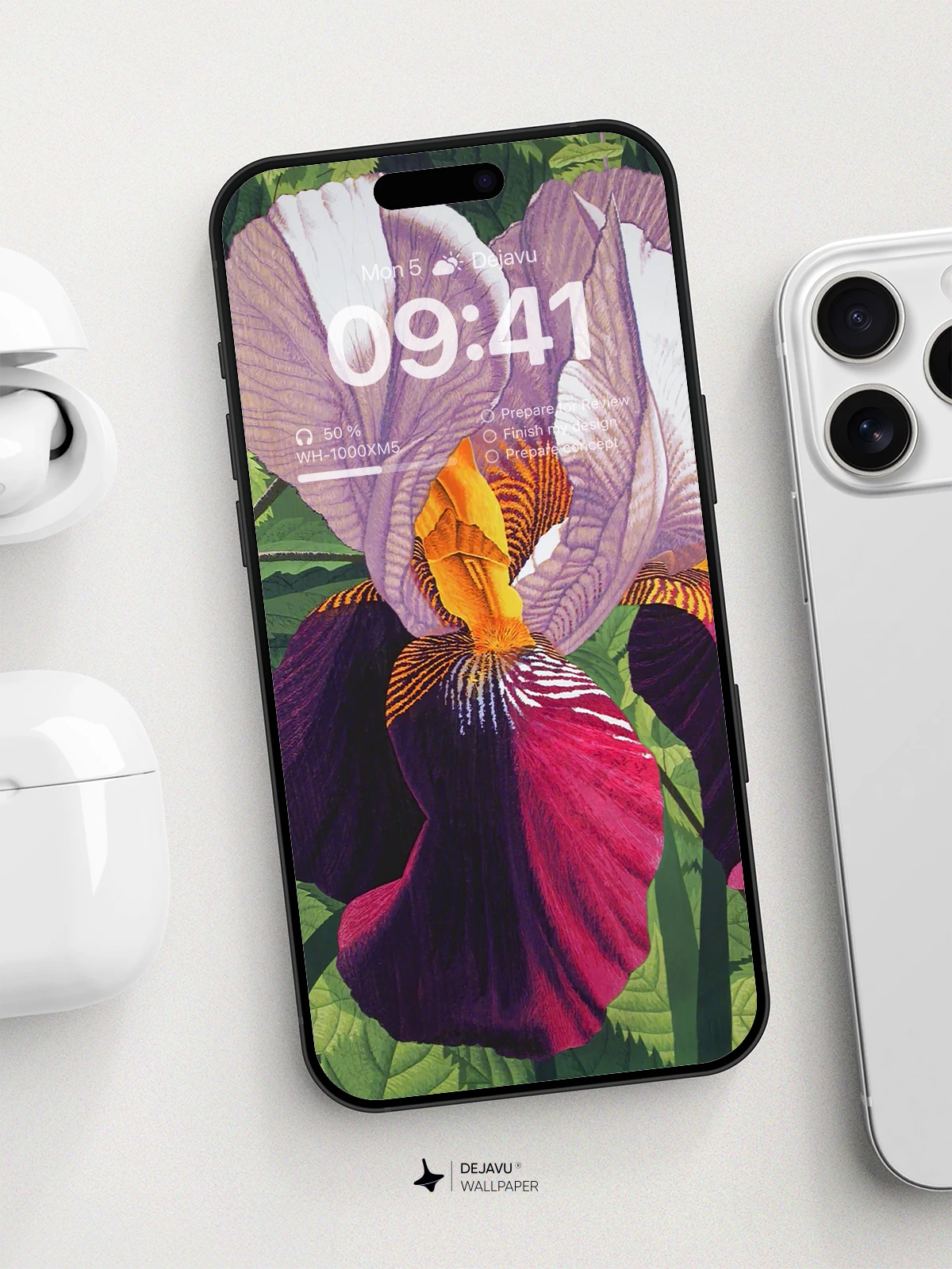 Vibrant Iris Garden Wallpaper 8K For iPhone