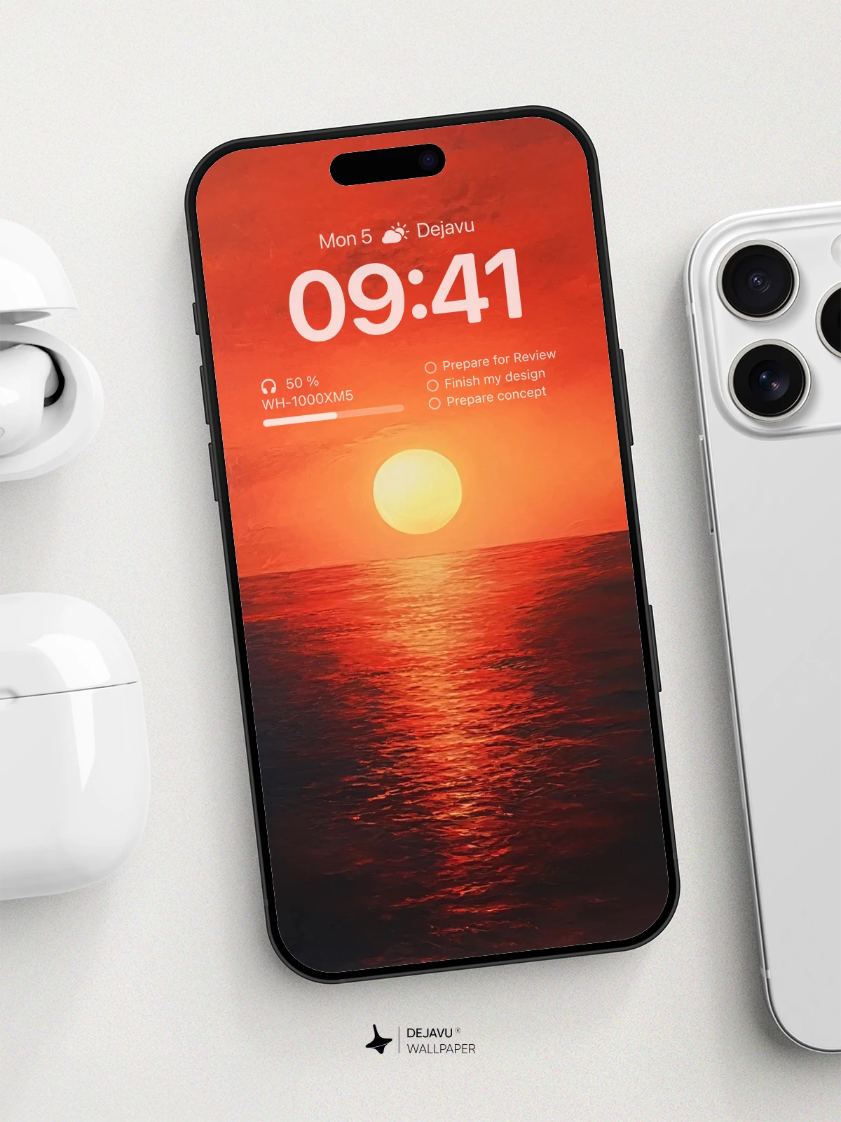 8K Minimal Aesthetic Sunset Painting