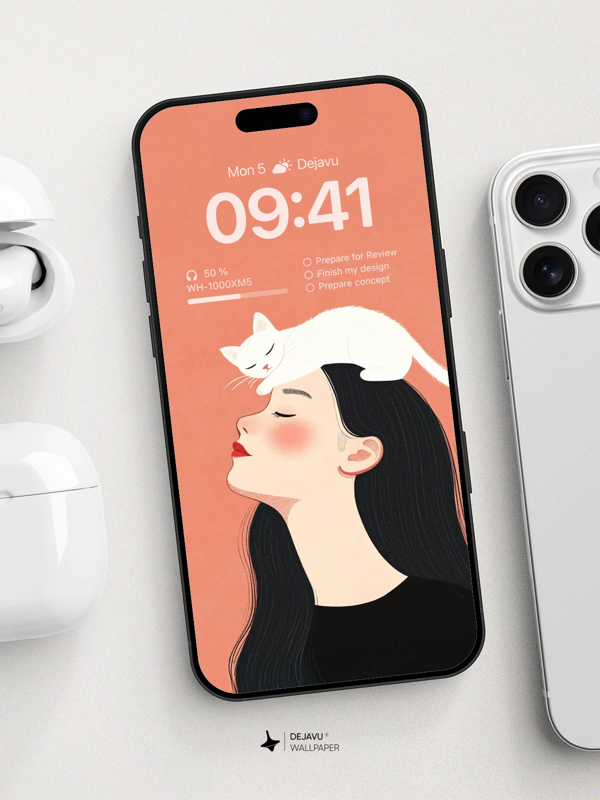 Whimsical Cat Nap Wallpaper 8K for iPhone