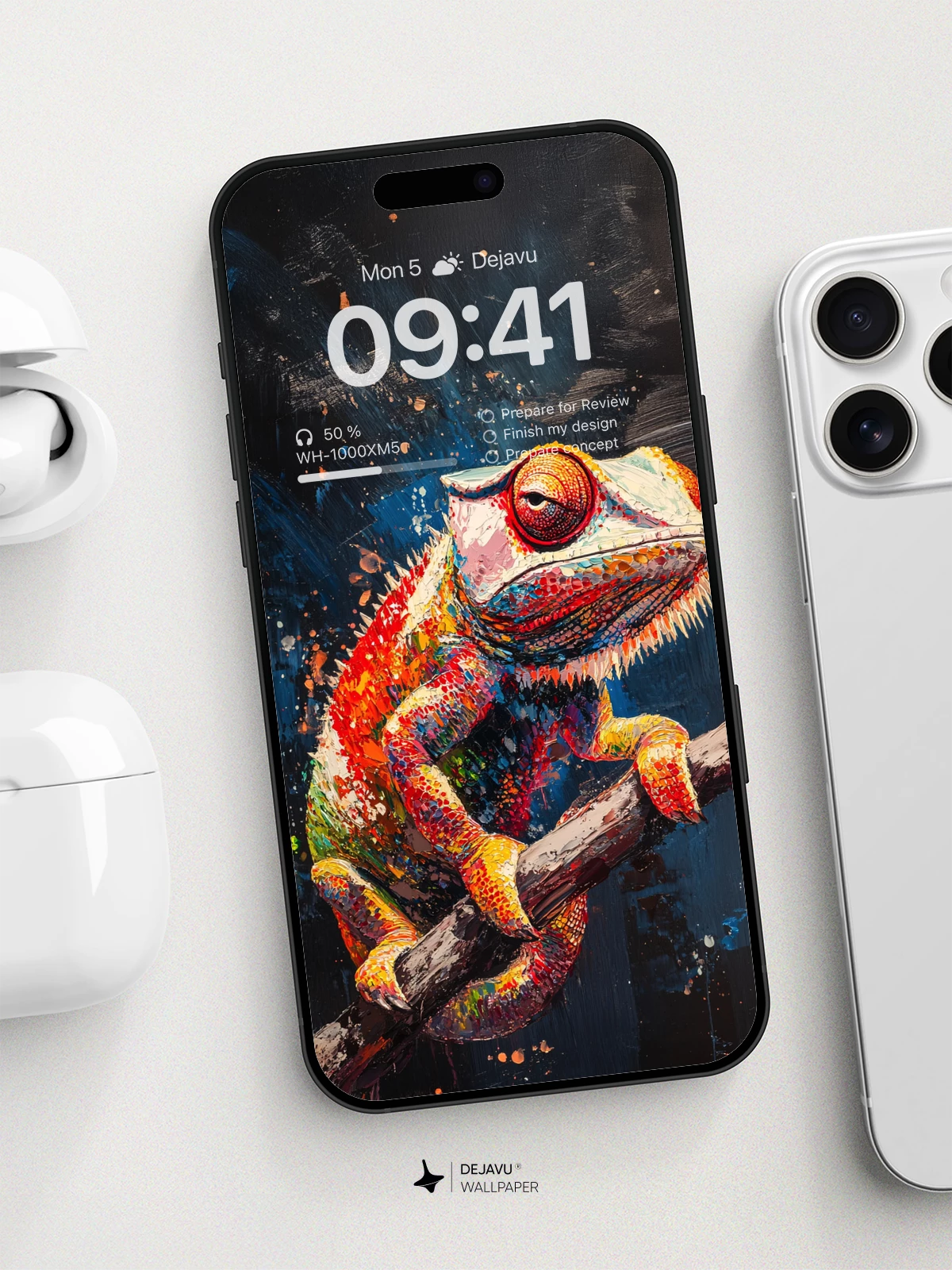 8K Abstract Chameleon Painting Wallpaper