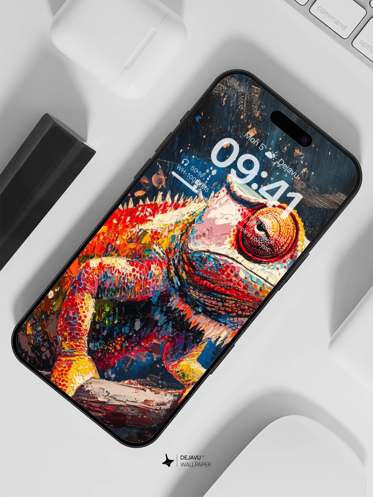 8K Abstract Chameleon Painting Wallpaper
