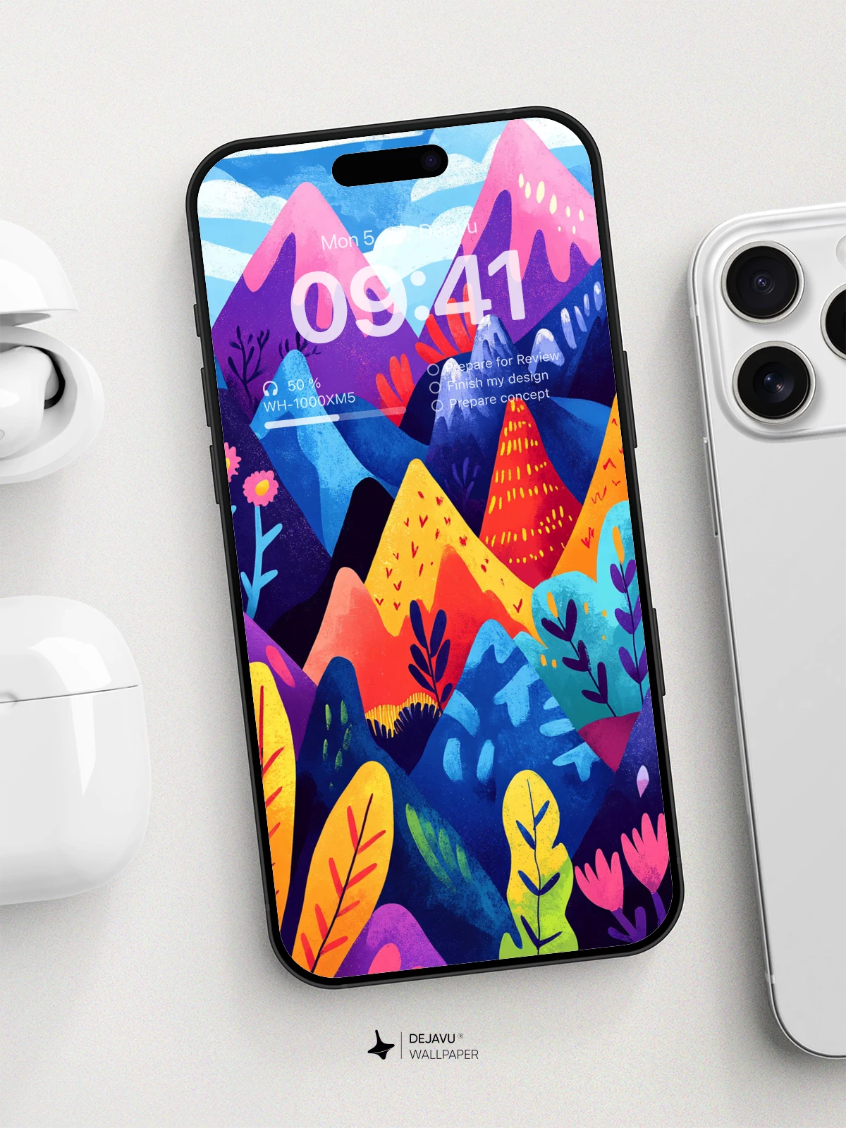 Vibrant Mountain Fantasy Wallpaper 8K for iPhone