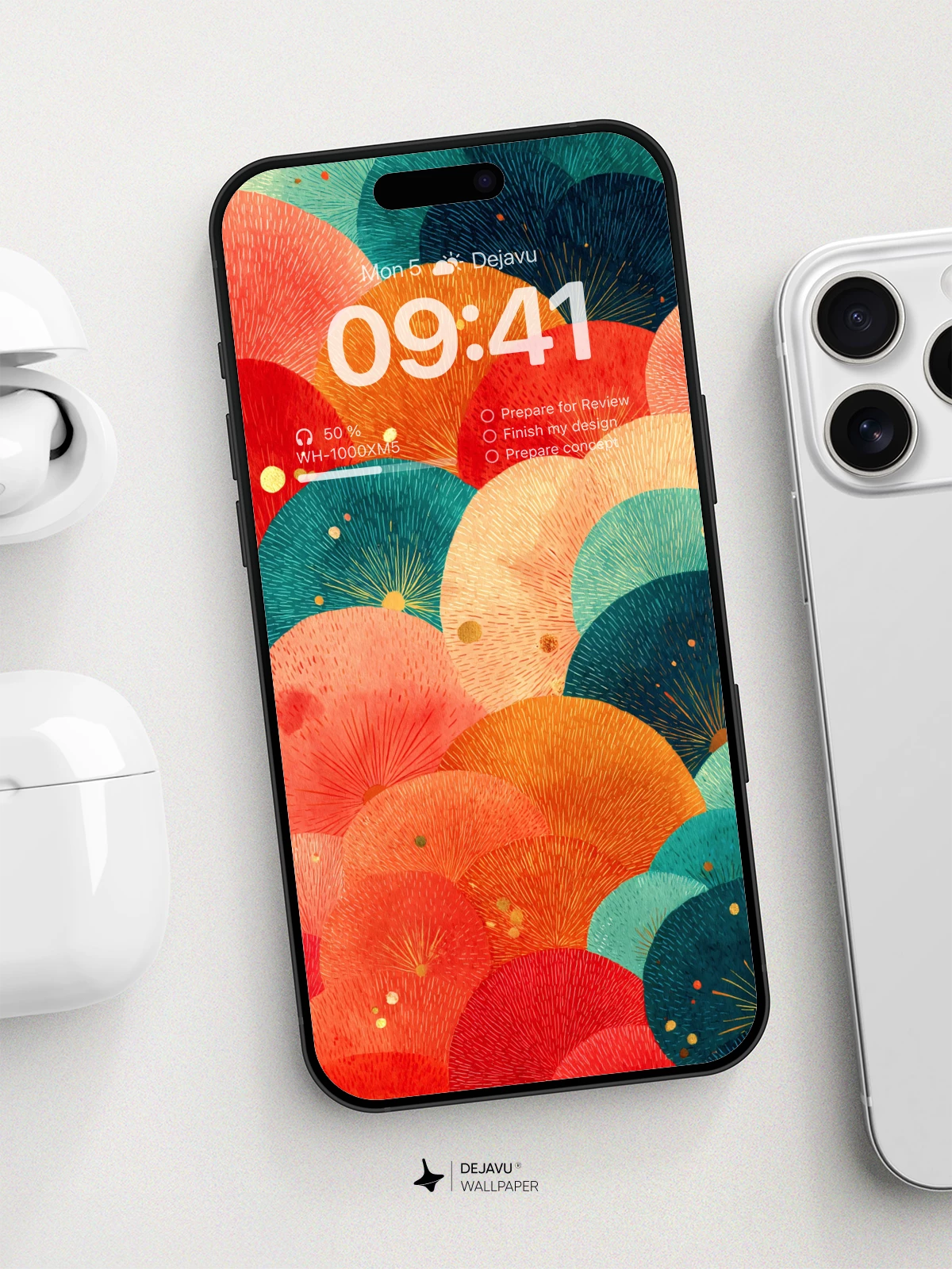 Vibrant Abstract Fans Wallpaper 8K for iPhone
