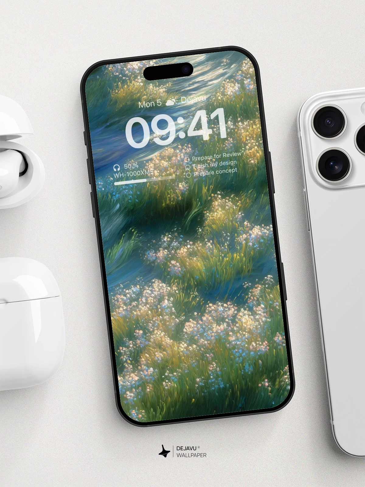 Surreal Water Meadow Wallpaper 8K For iPhone