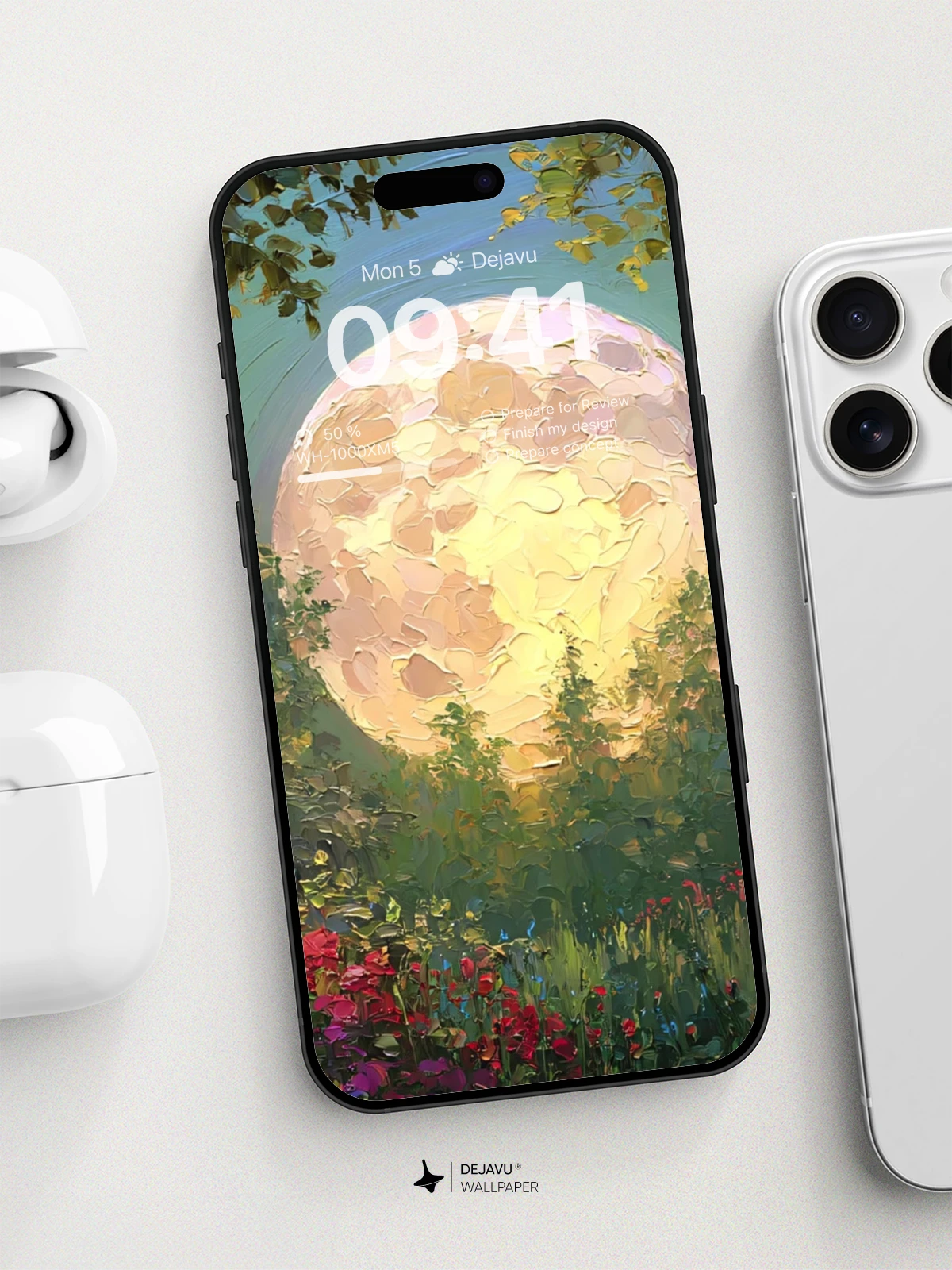 Surreal Moonlit Garden Wallpaper 8K