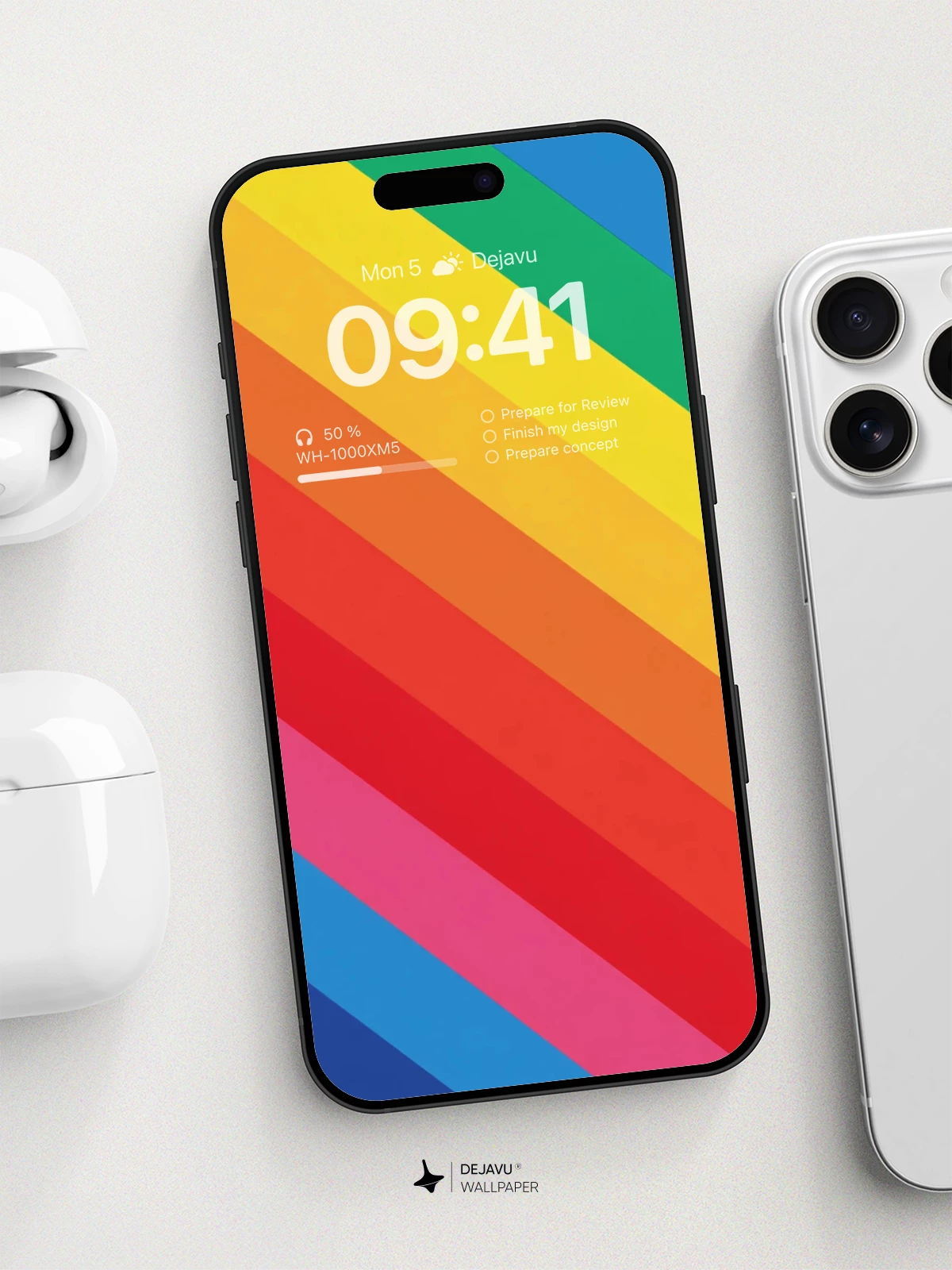 Vibrant Rainbow Stripes Wallpaper 8K for iPhone