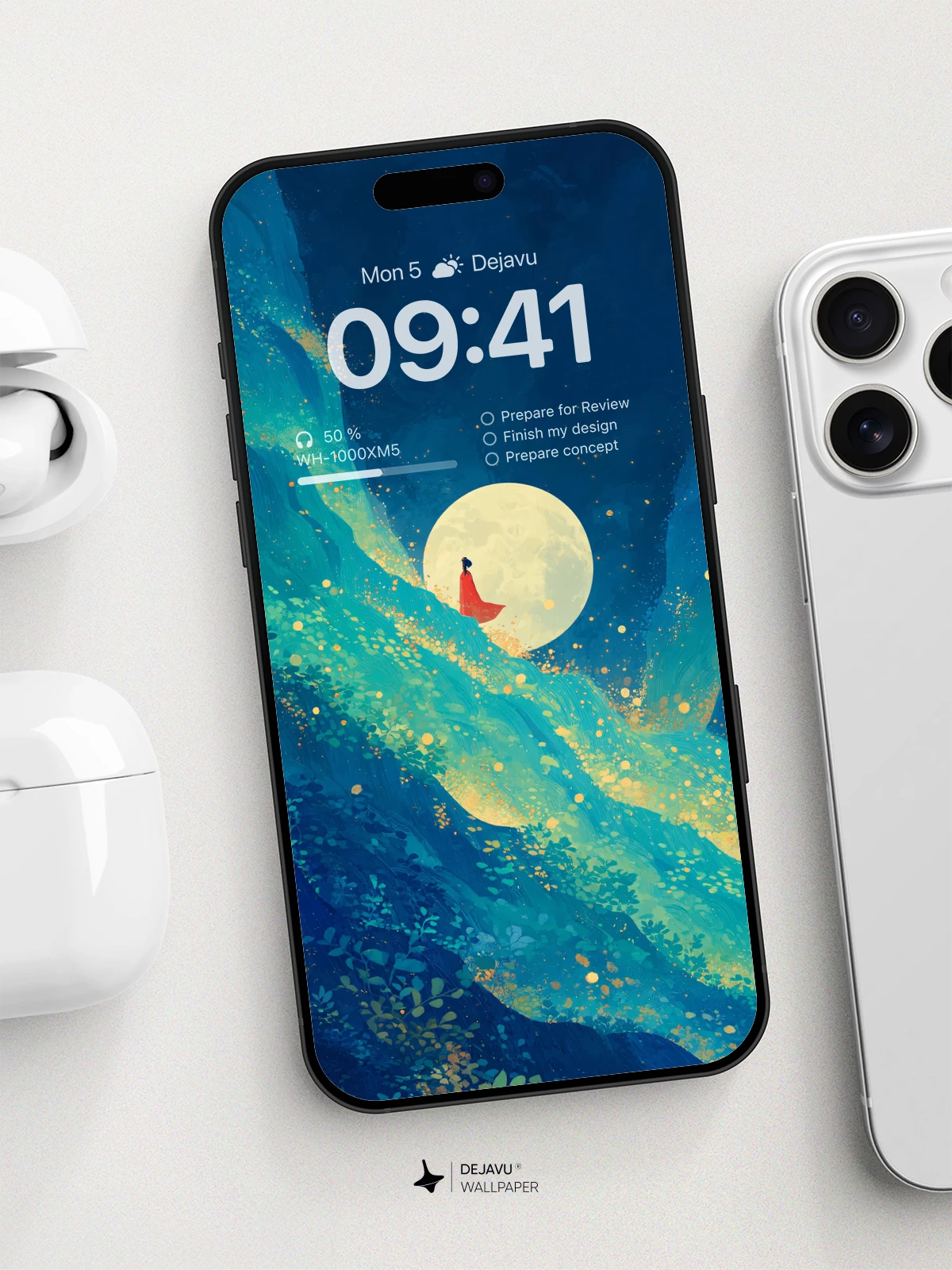 Surreal Moonlit Journey Wallpaper 8K For Phone