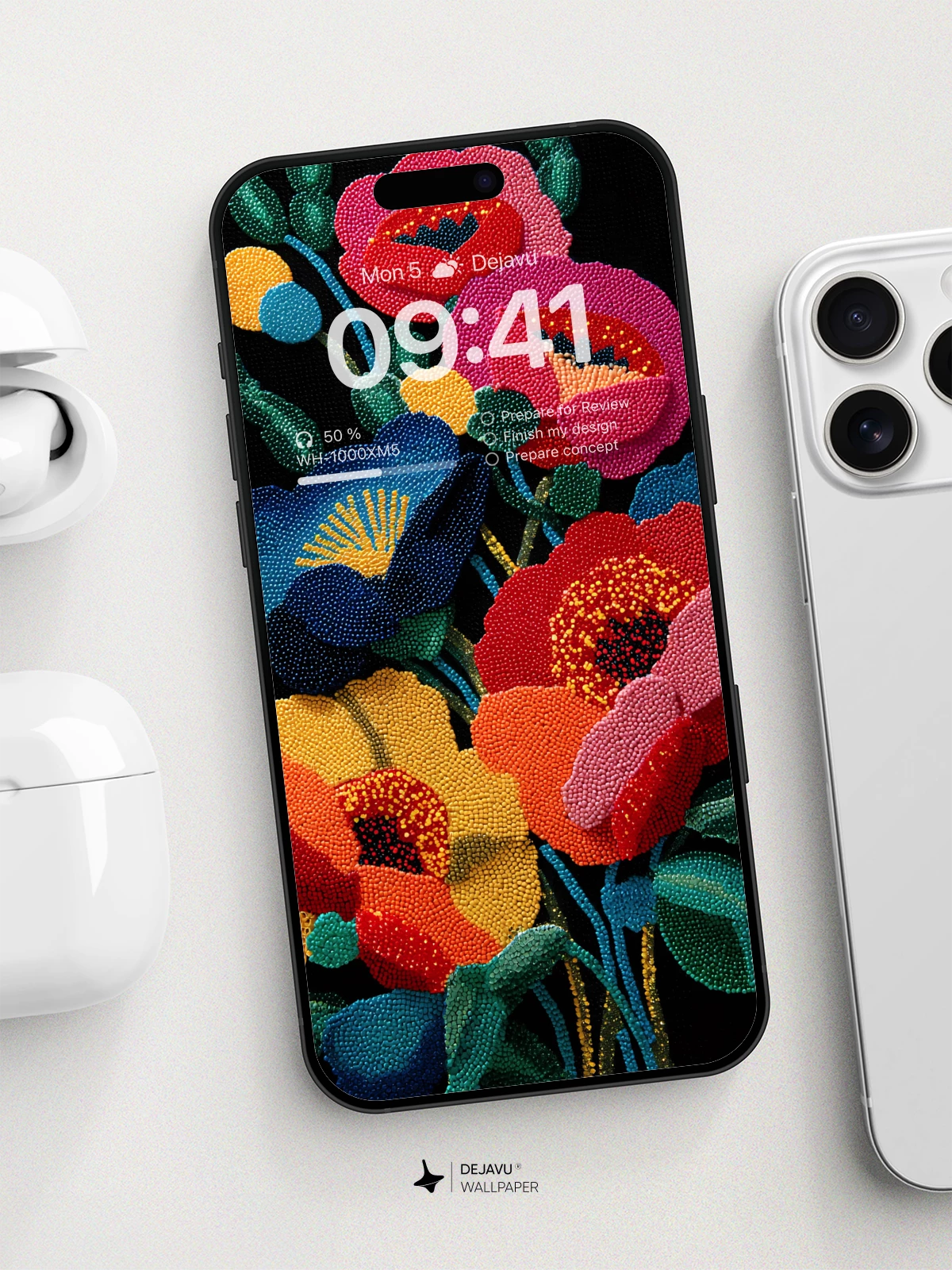 Vibrant Floral Mosaic Wallpaper 8K For Phone