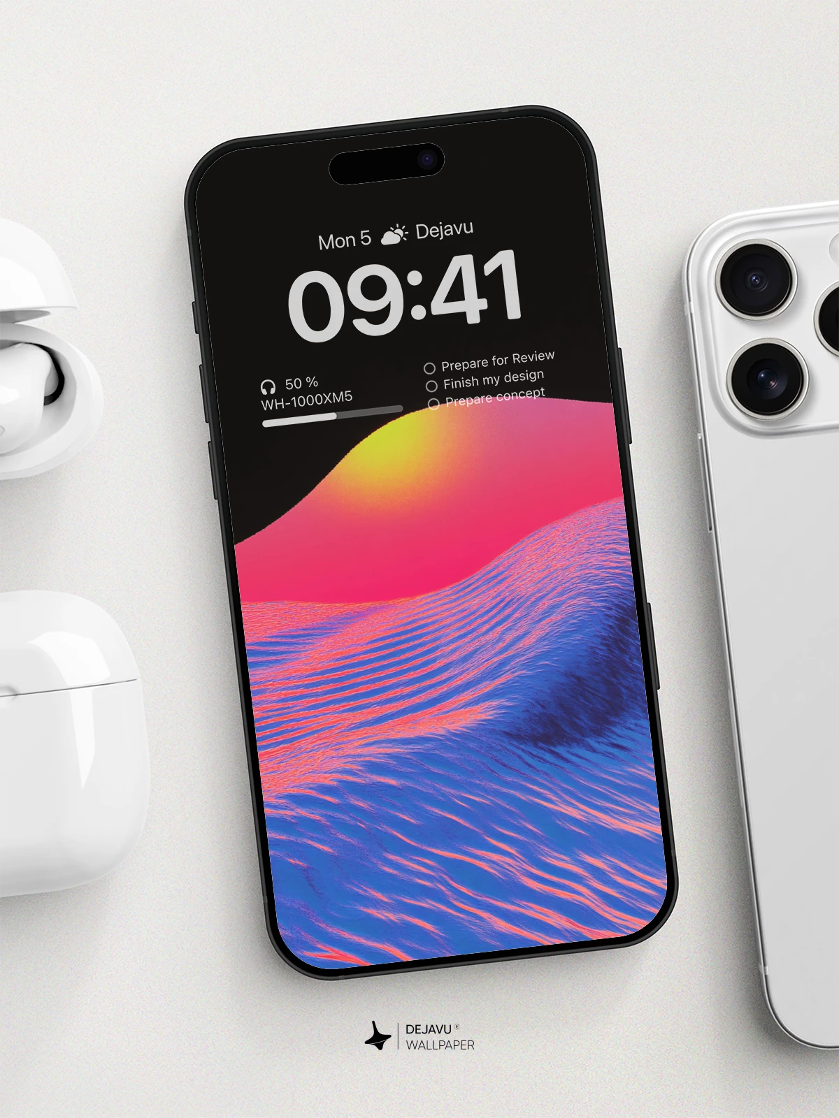 Vibrant Sunset Waves Wallpaper 8K For Phone