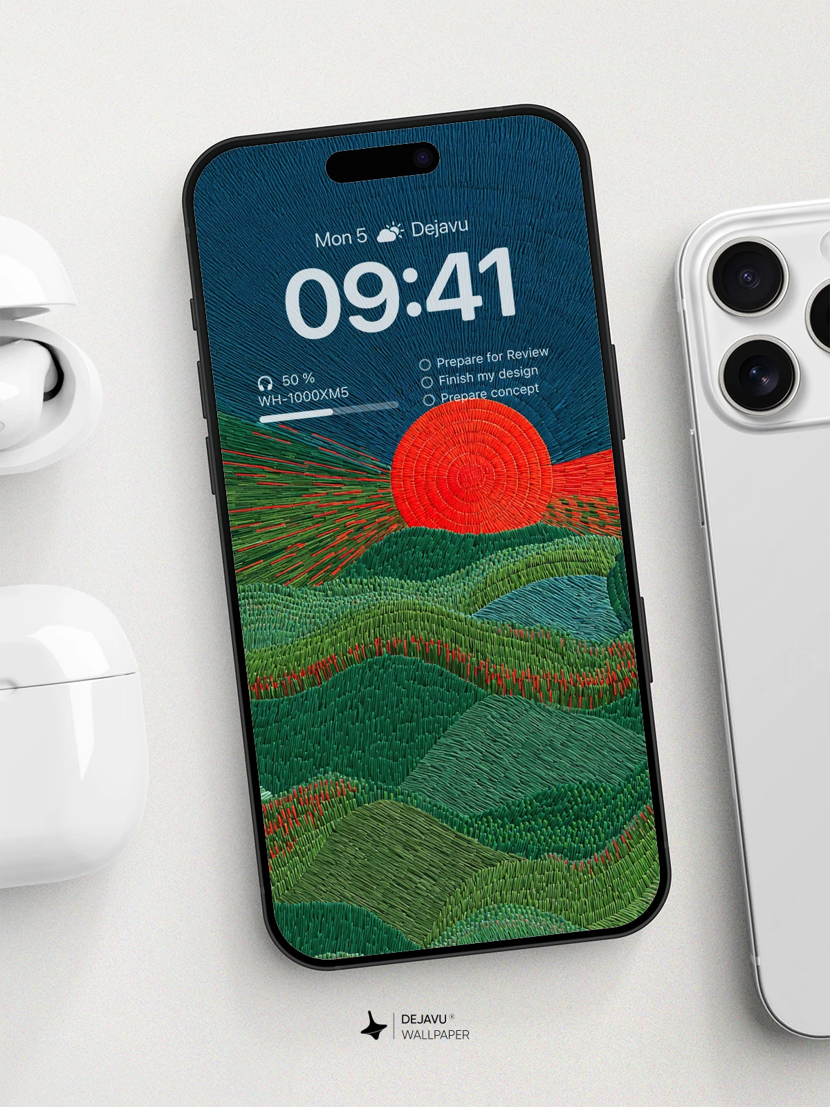 Vibrant Sunset Over Hills Wallpaper 8K For Phone