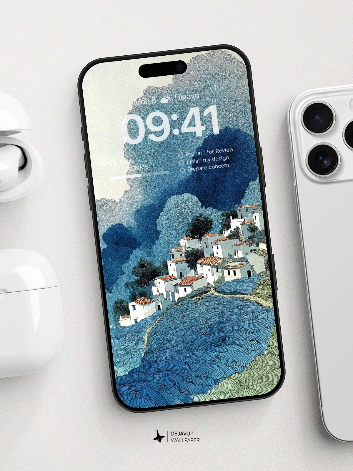 Surreal Village Landscape Wallpaper 8K For Phone
