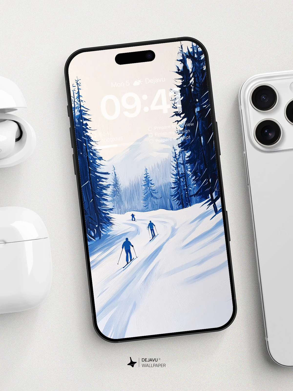 Winter Ski Adventure Wallpaper 8K For Phone