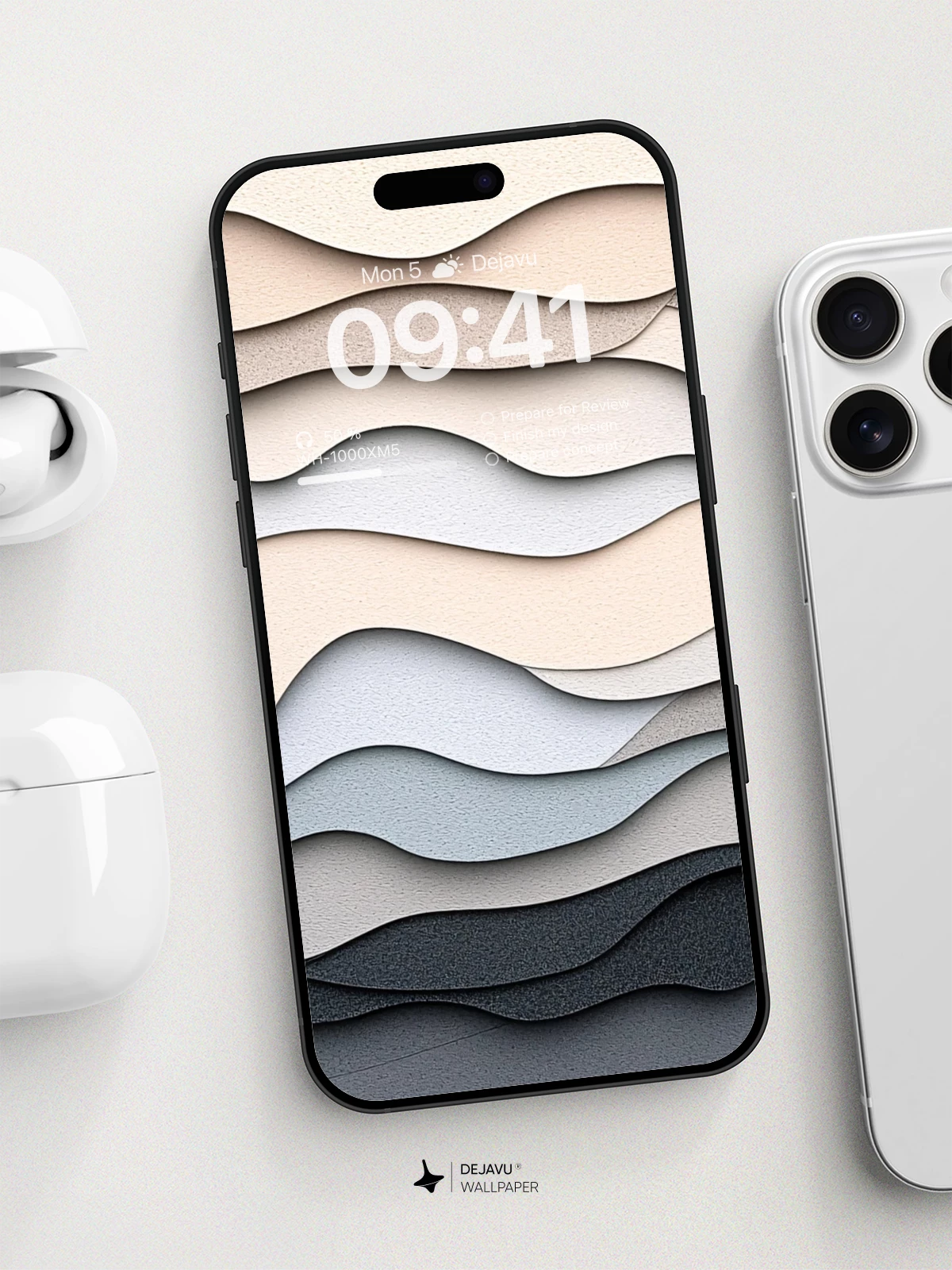 Wavy Layers Wallpaper 8K For iPhone & Android