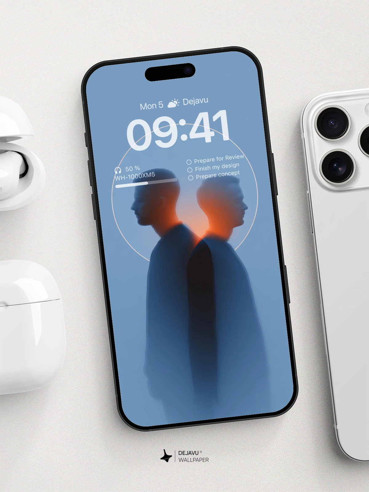 Surreal Twin Silhouettes Wallpaper 8K For Phone
