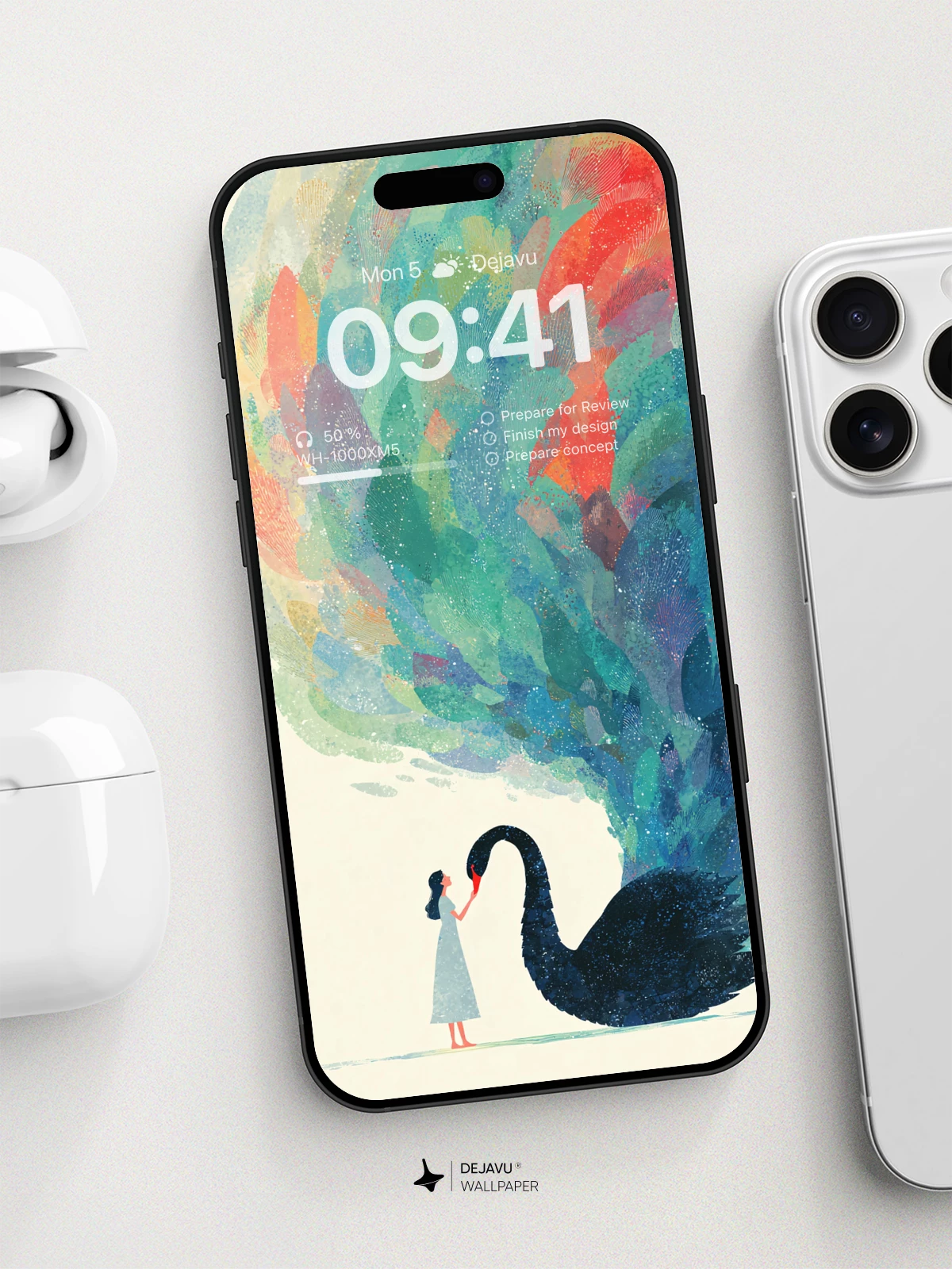 Surreal Swan Embrace Wallpaper 8K For Phone