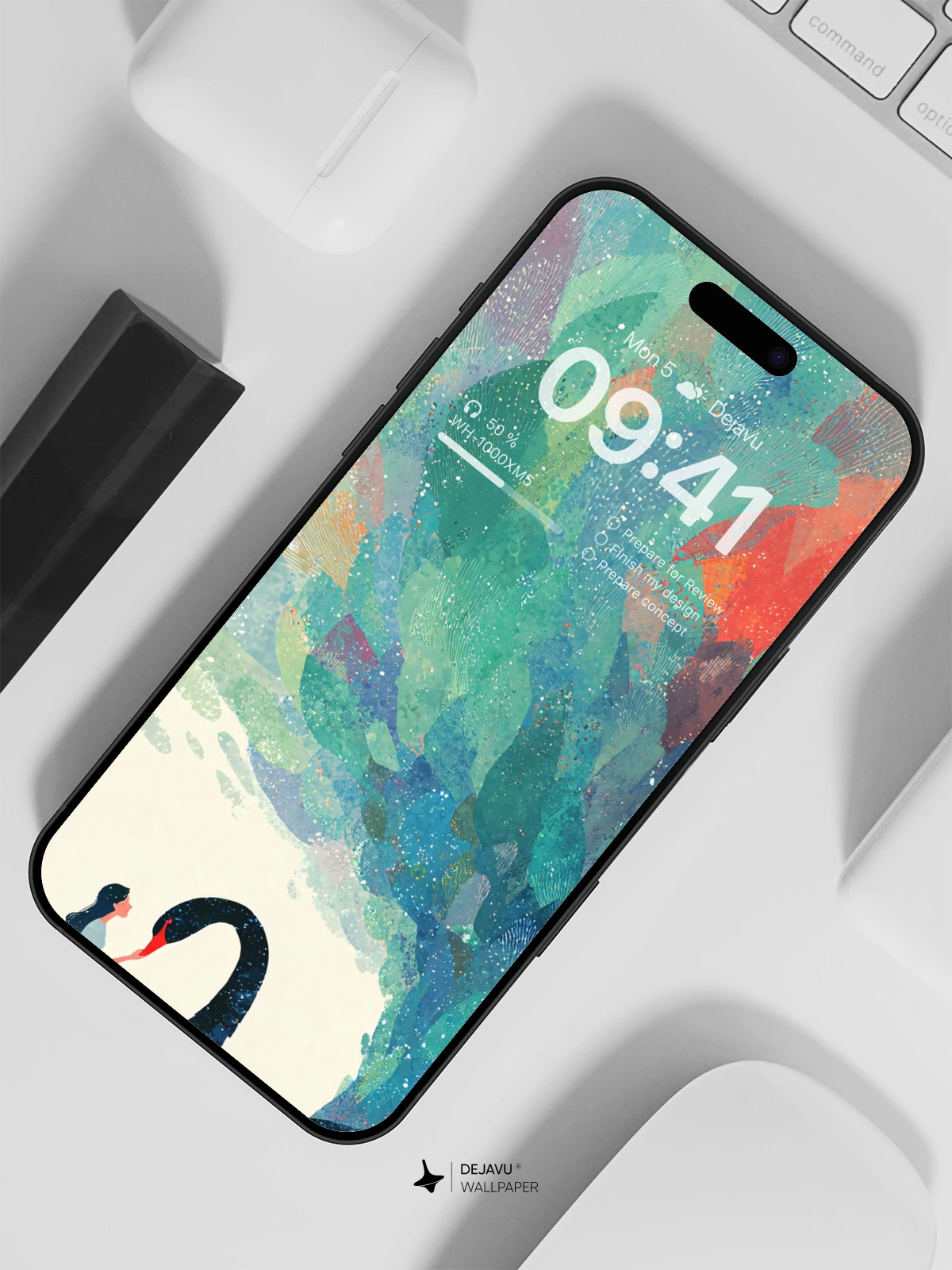 Surreal Swan Embrace Wallpaper 8K For Phone