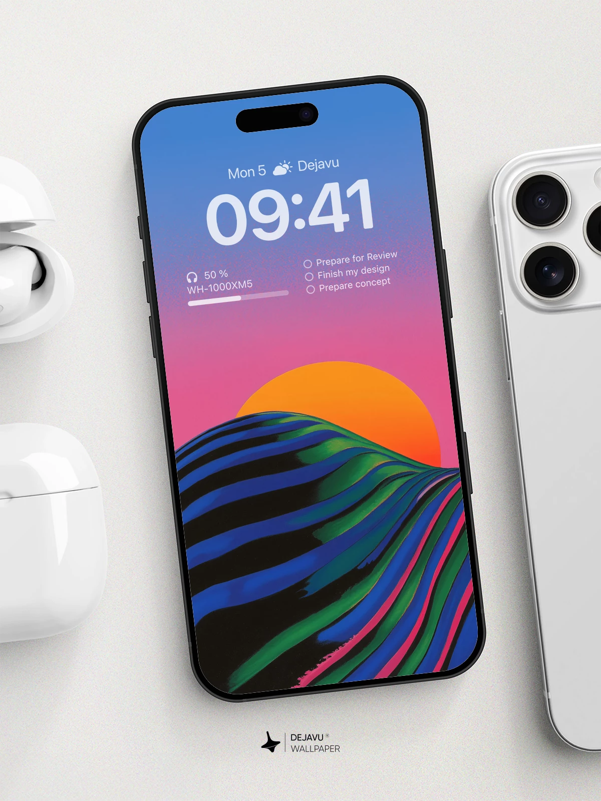 Vibrant Sunset Waves Wallpaper 8K For Phone