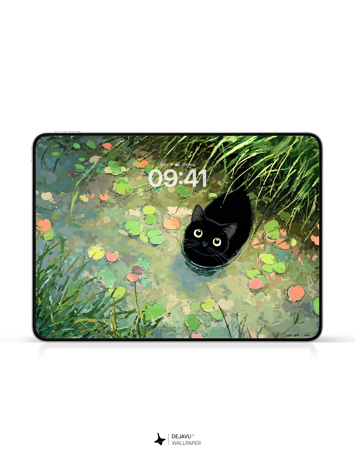 Whimsical Pond Cat Wallpaper 8K For Phone