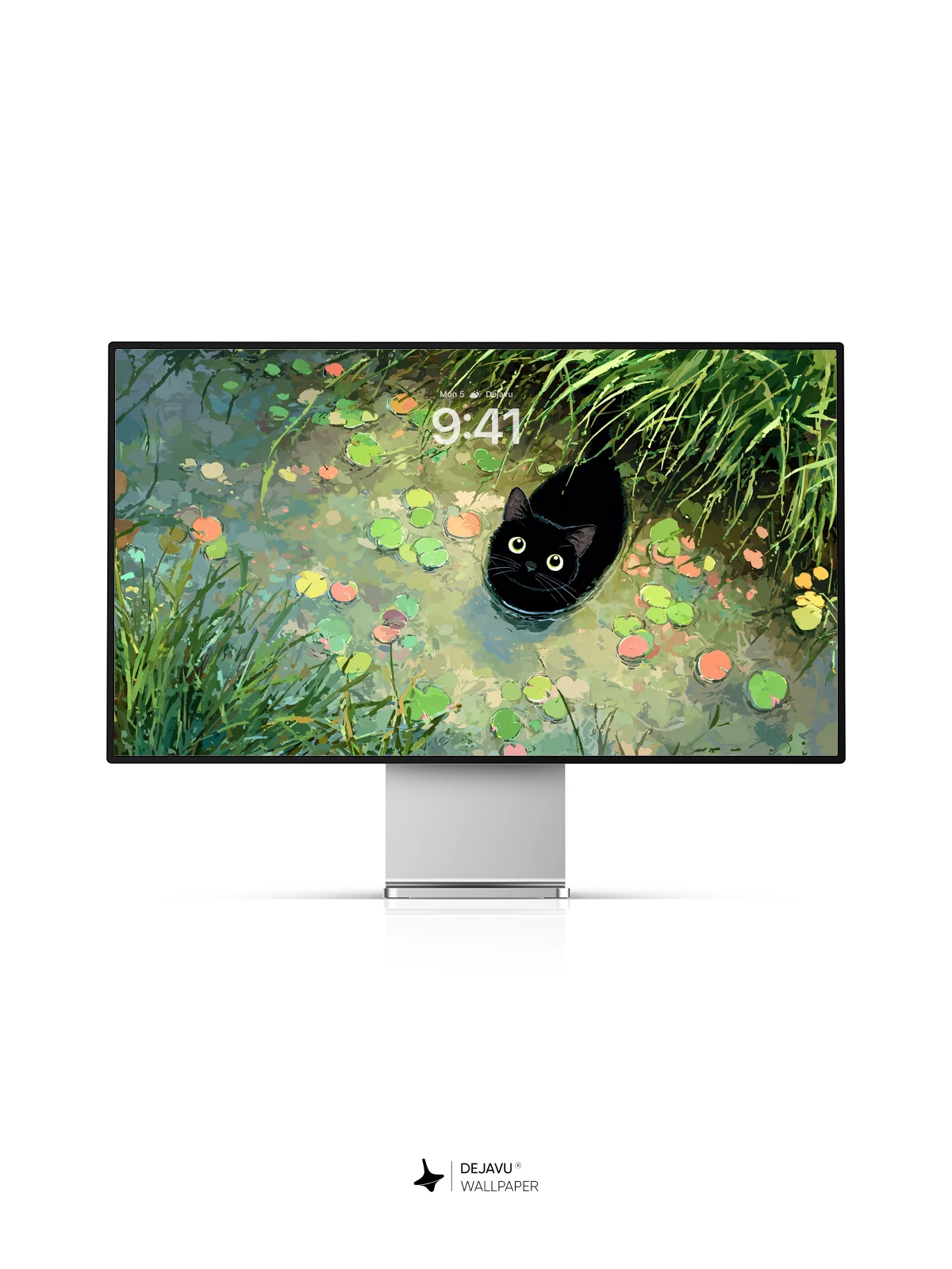 Whimsical Pond Cat Wallpaper 8K For Phone