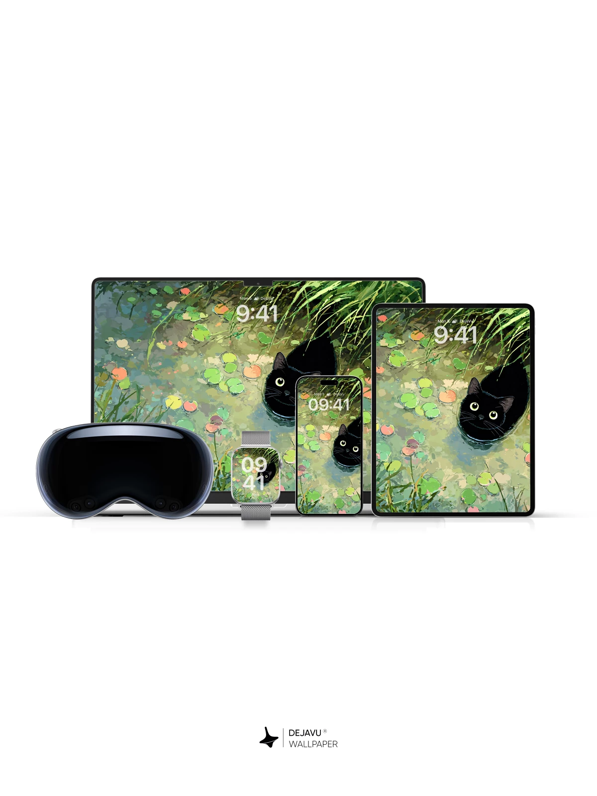 Whimsical Pond Cat Wallpaper 8K For Phone