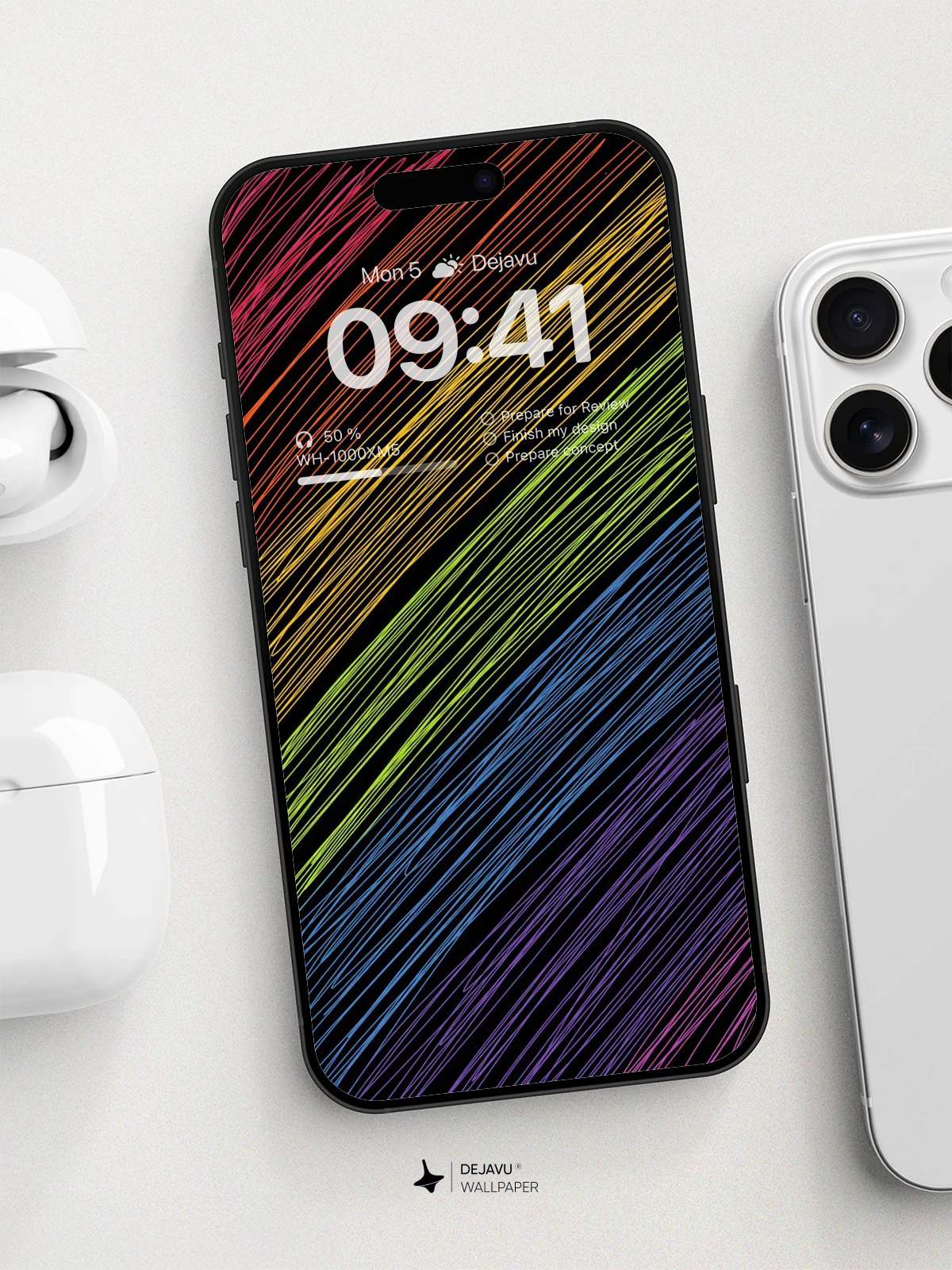 Vibrant Rainbow Scribble Wallpaper 8K For Phone