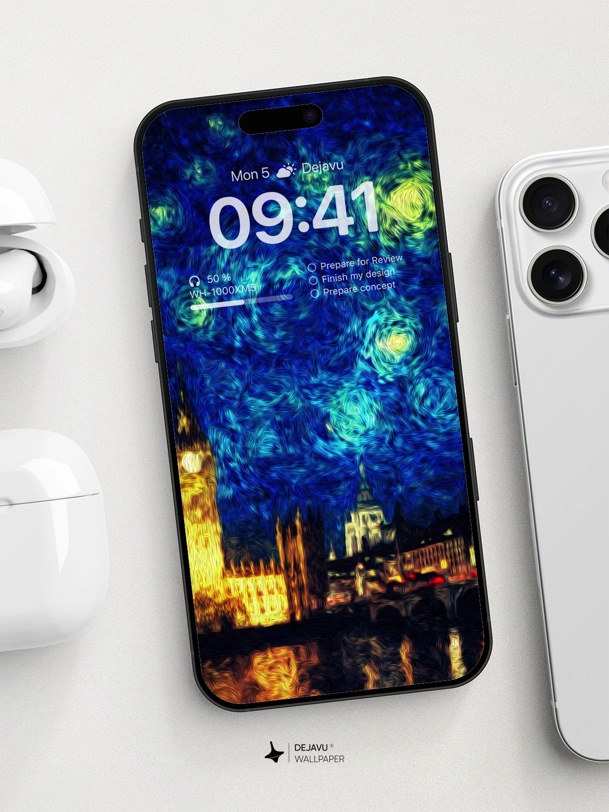 Van Gogh Inspired London Nights Wallpaper 8K For Phone
