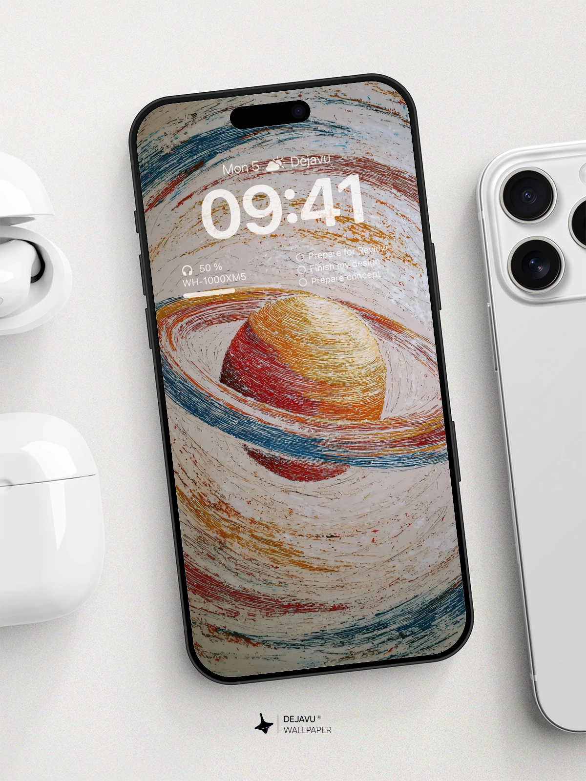 Vibrant Saturn Art Wallpaper 8K For Phone